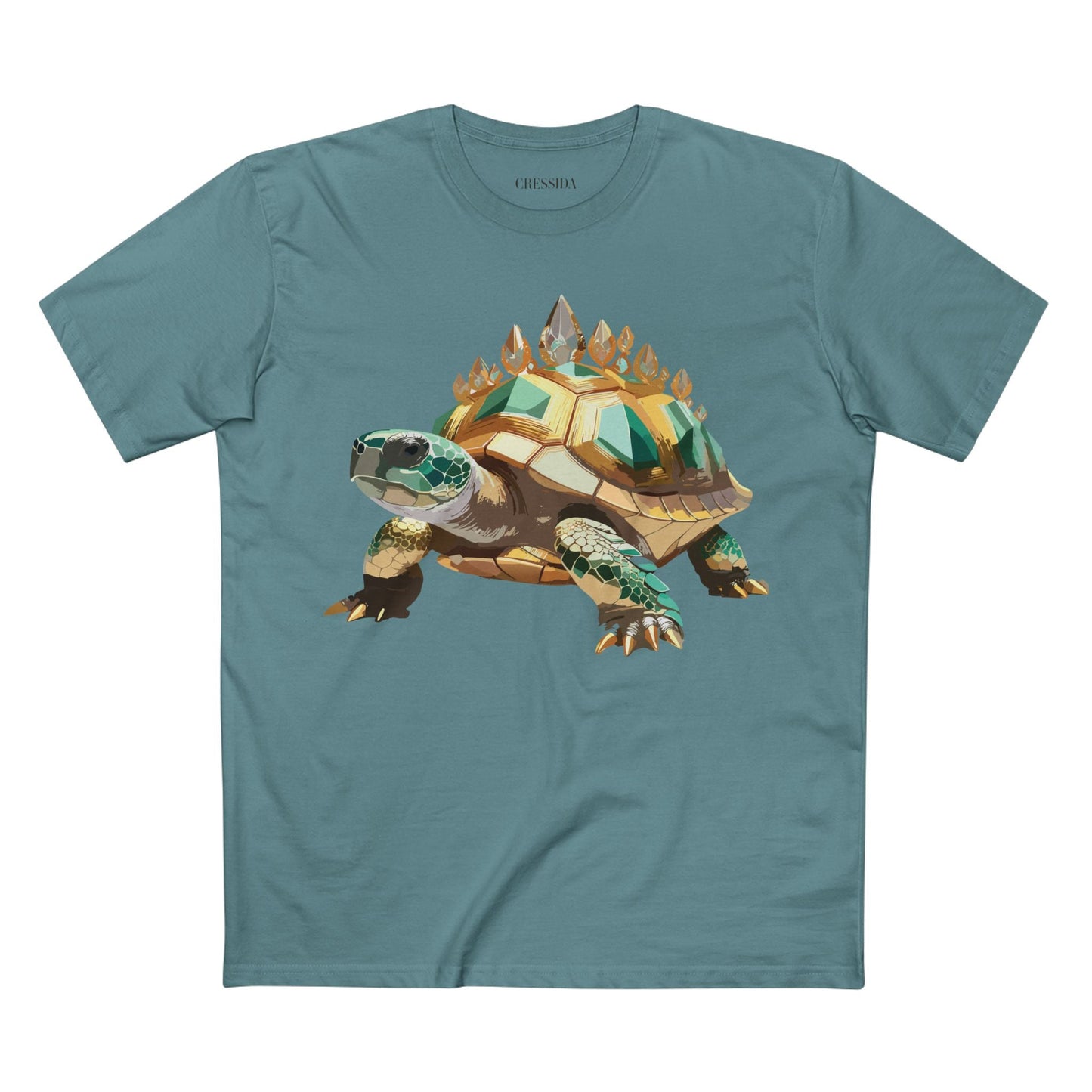 Turtle Graphic Unisex 100 Cotton Tee With Unique Animal Golden Medallion Art Design 34