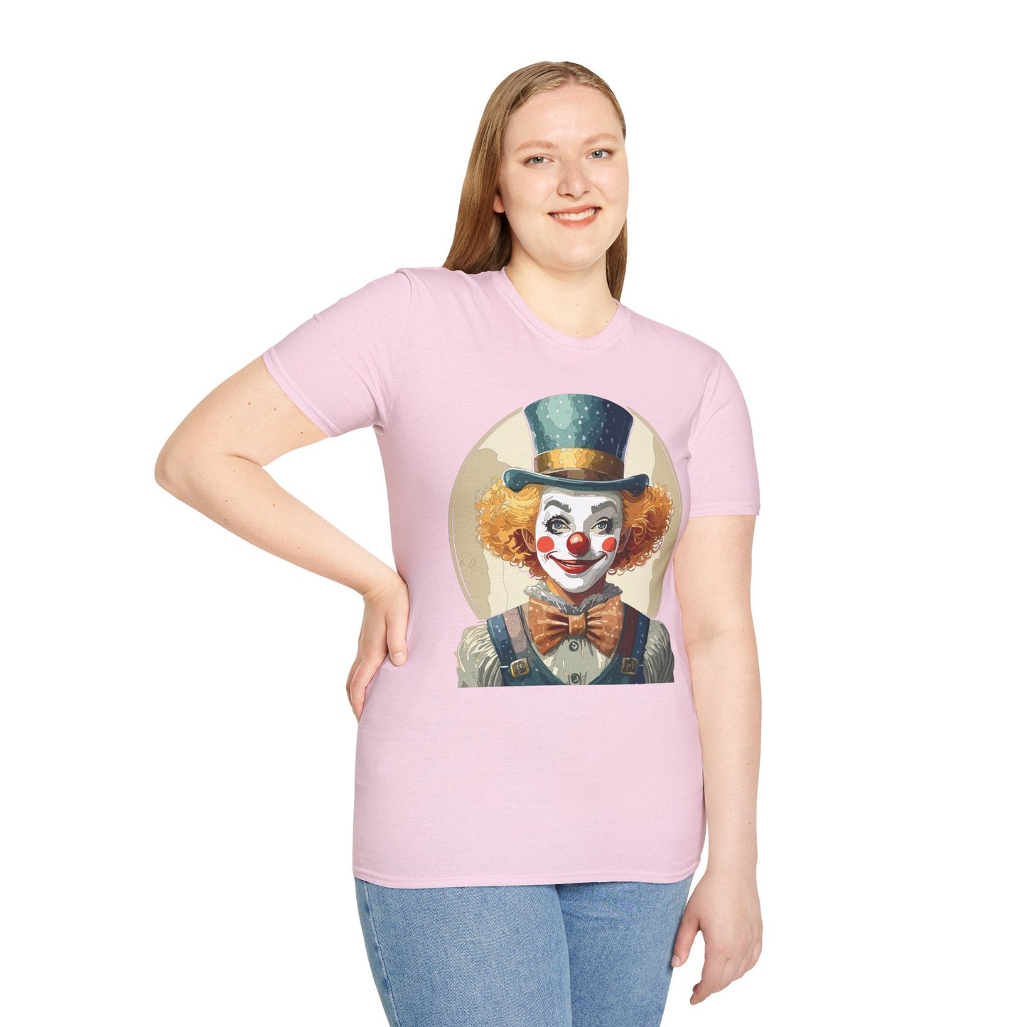 Clown Shirt Unisex T Shirt With Clown Circus Theme Funny Man Shirt Gildan Softstyle 64000