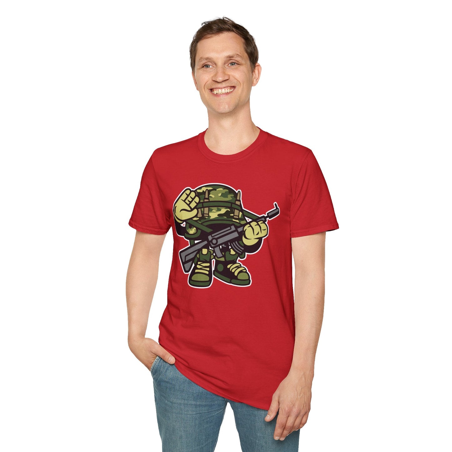 Cartoon T Shirt Animation Tee Funny Art Design Unisex Softstyle 64000 Lightweight Cotton Tee
