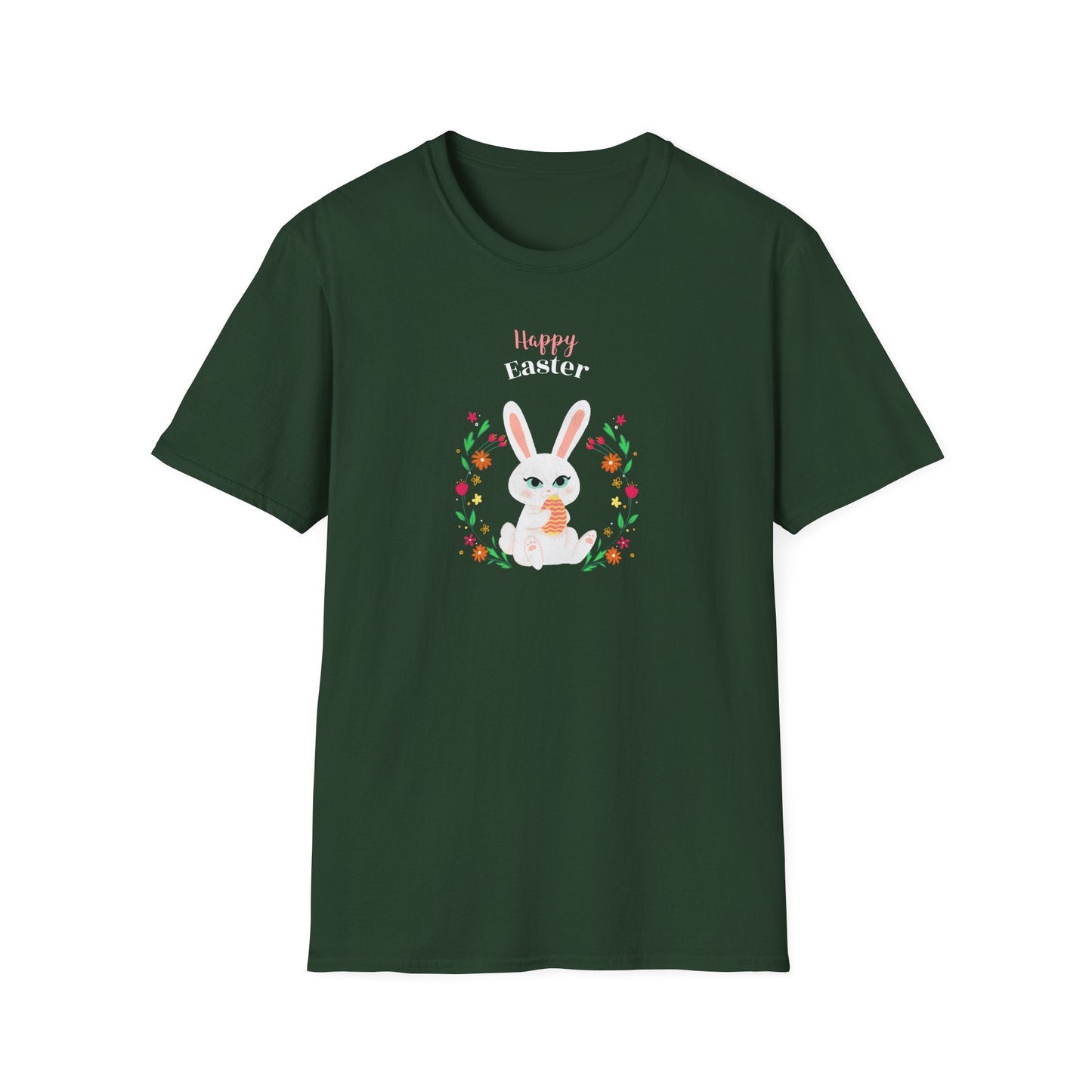 Easter Bunny T Shirt Unisex Gildan Softstyle Tee 100 Percent Ring Spun Cotton Easter Design