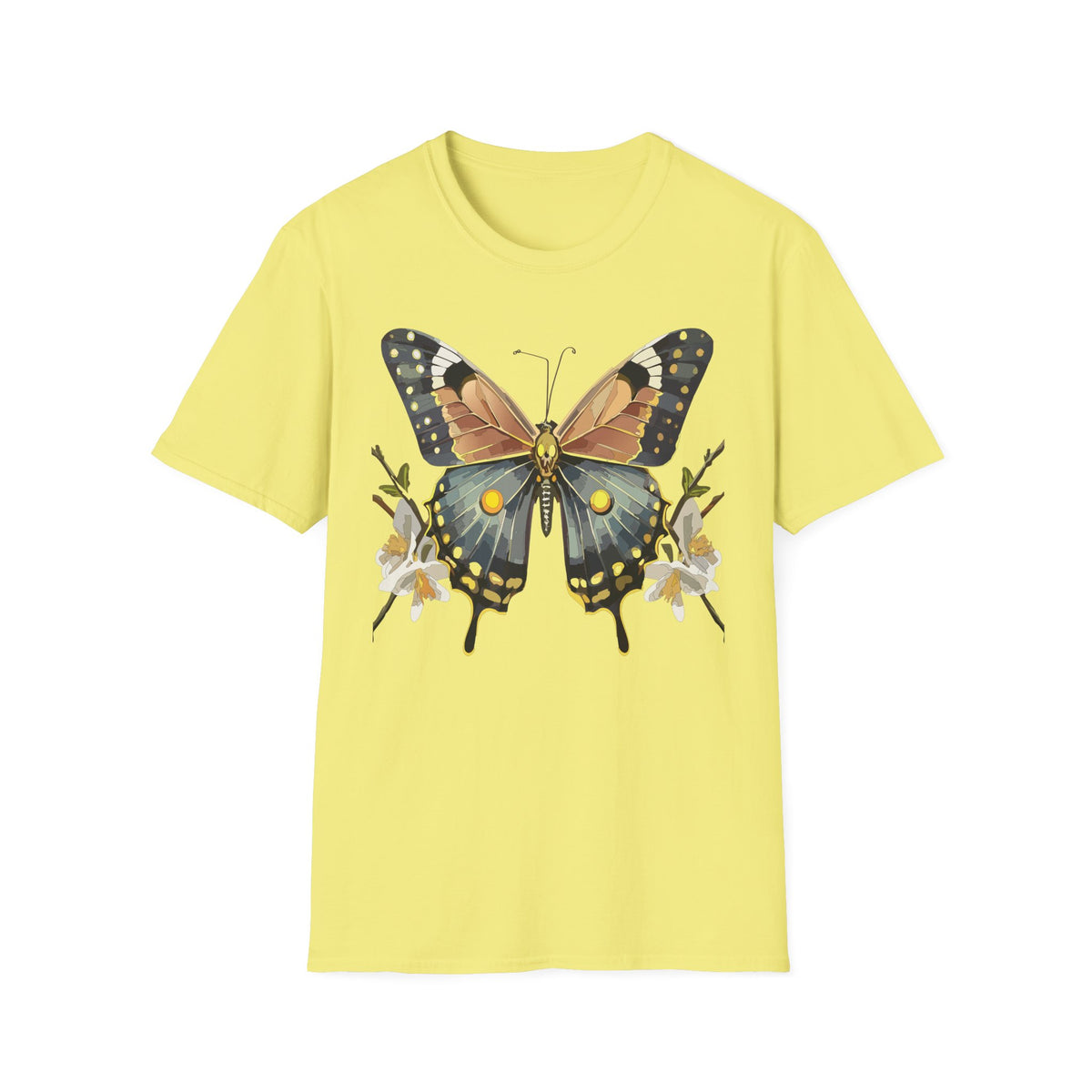 Butterfly Floral T‑Shirt — Vintage Monarch Graphic Tee Unisex 100 Cotton Gildan T-Shirt