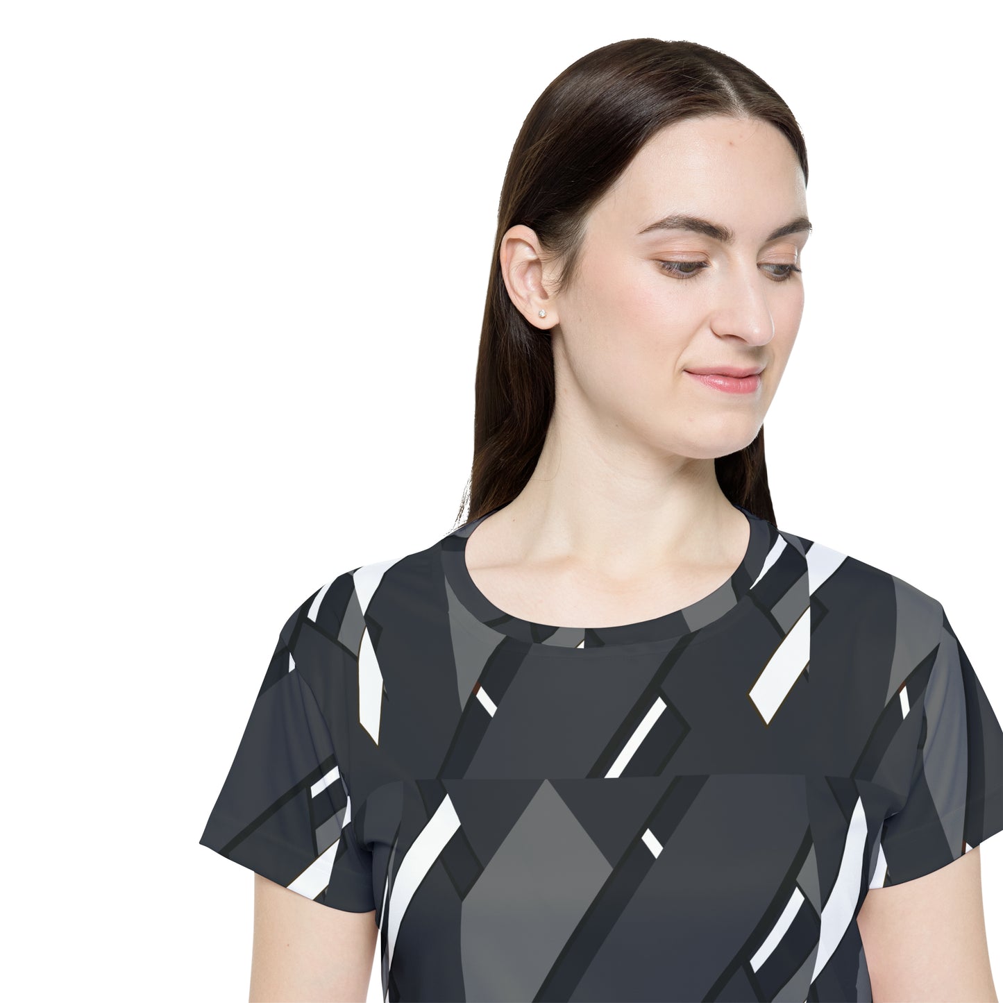 Poly Jersey Tee Shirt with abstract prints