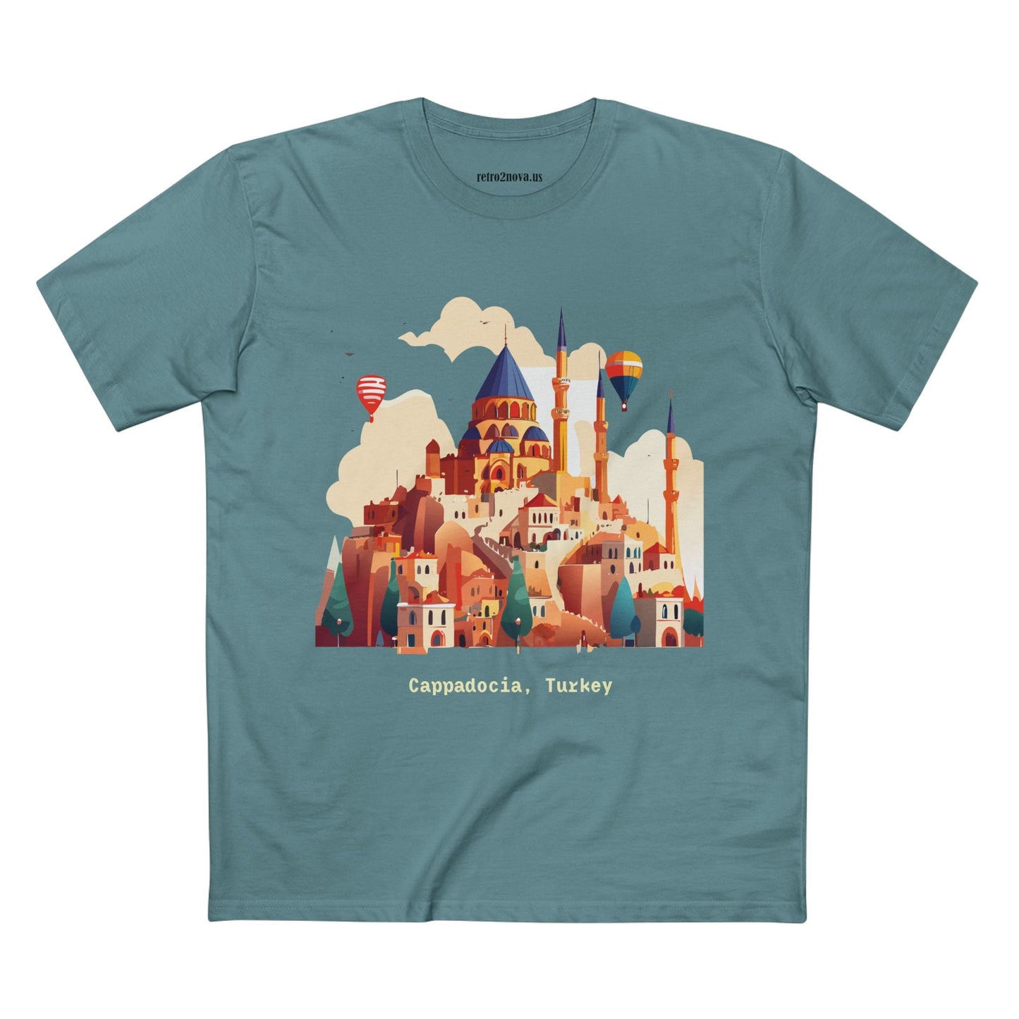 Travel Shirt Cappadocia Unisex Premium Cotton Tee With Original Art Design TT5 Art Collection
