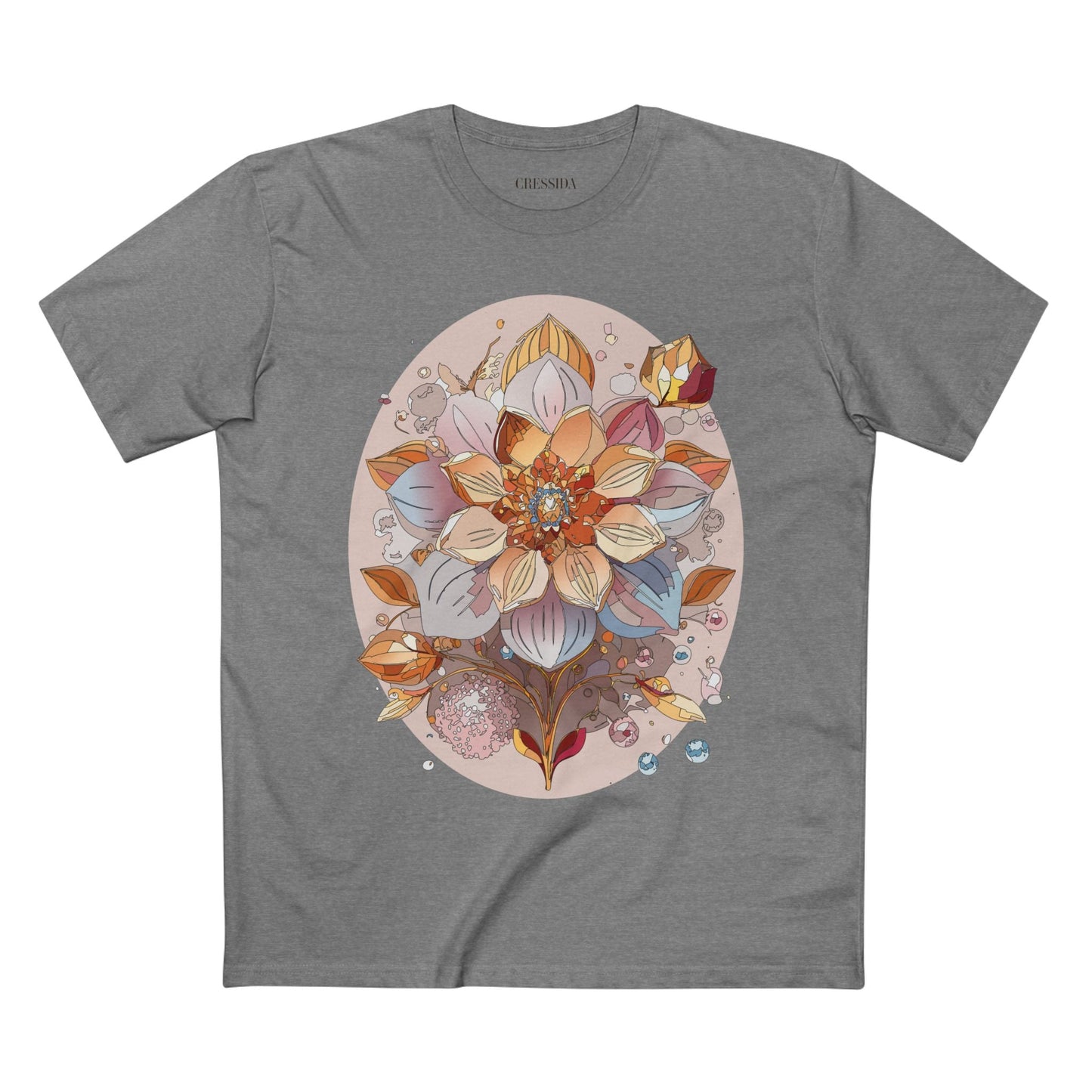 Floral Graphic T-Shirt Unisex 100 Cotton Art Design with Antique Flowers Tee 24