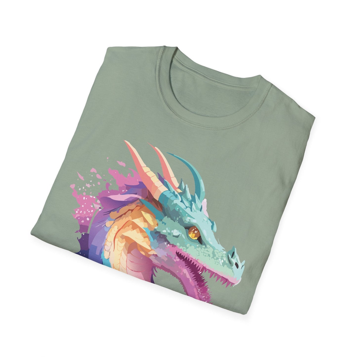 Dragon Graphic Tee Unisex Short Sleeve Dragon Shirt With Animal Design Gildan SoftStyle 64000