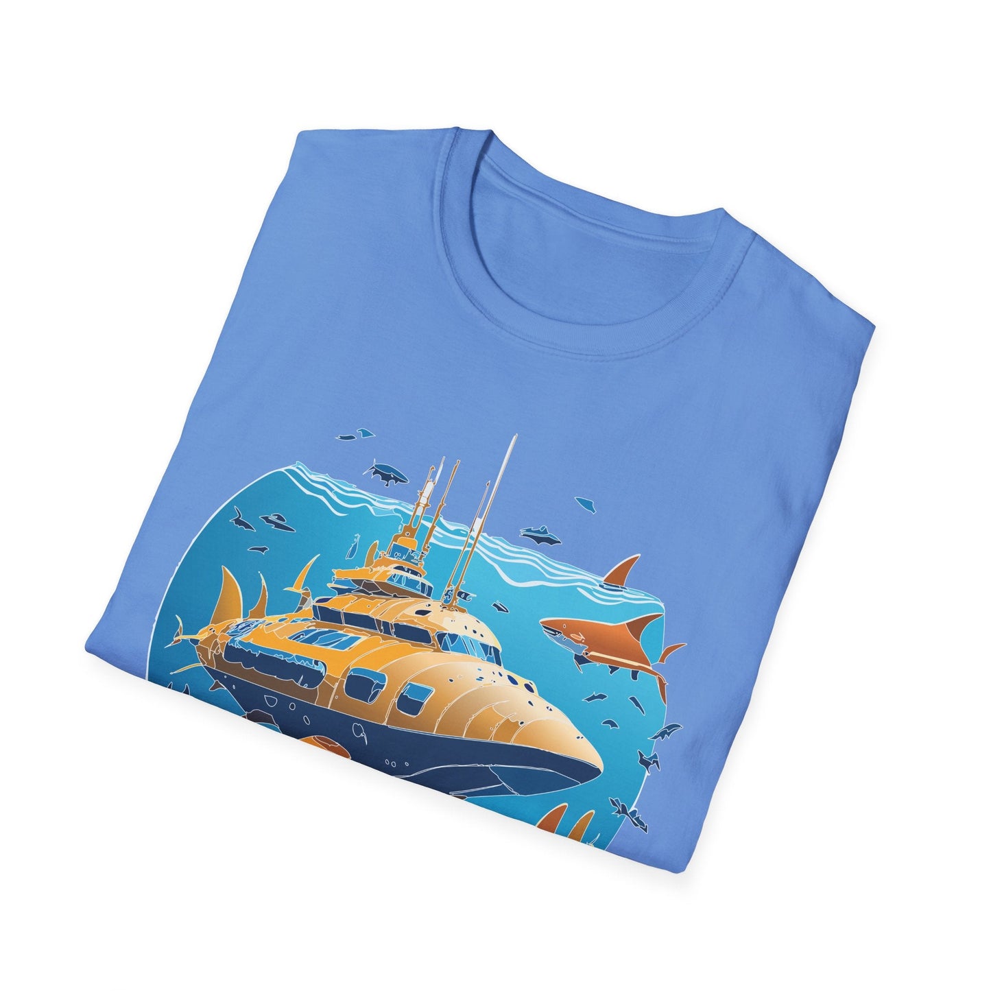 Ocean T Shirt Unisex Gildan Softstyle 64000 100 Percent Cotton Ring Spun U Boat Design Graphic