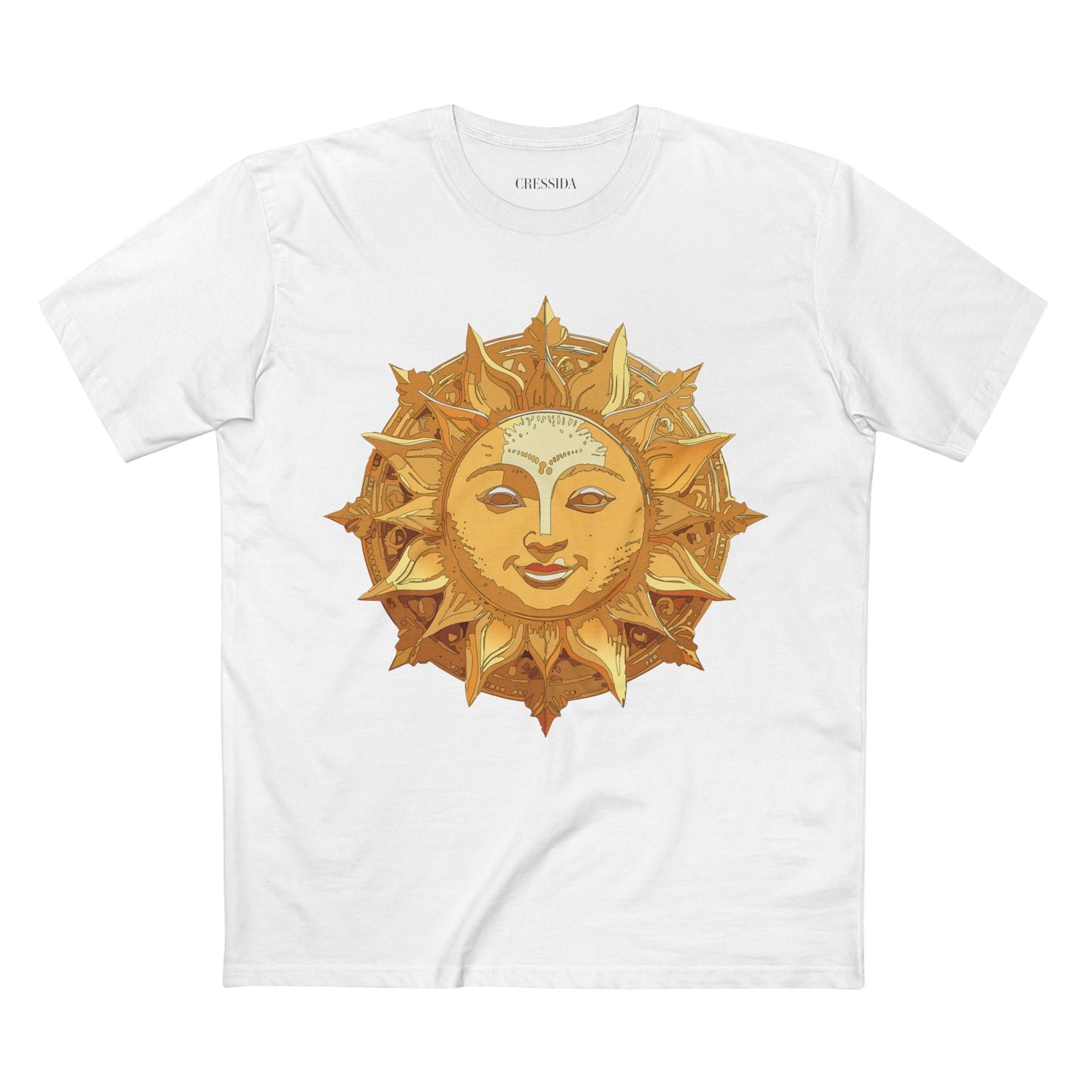 Gold Sun Graphic Unisex 100 Cotton T-Shirt with Golden Art Design 22