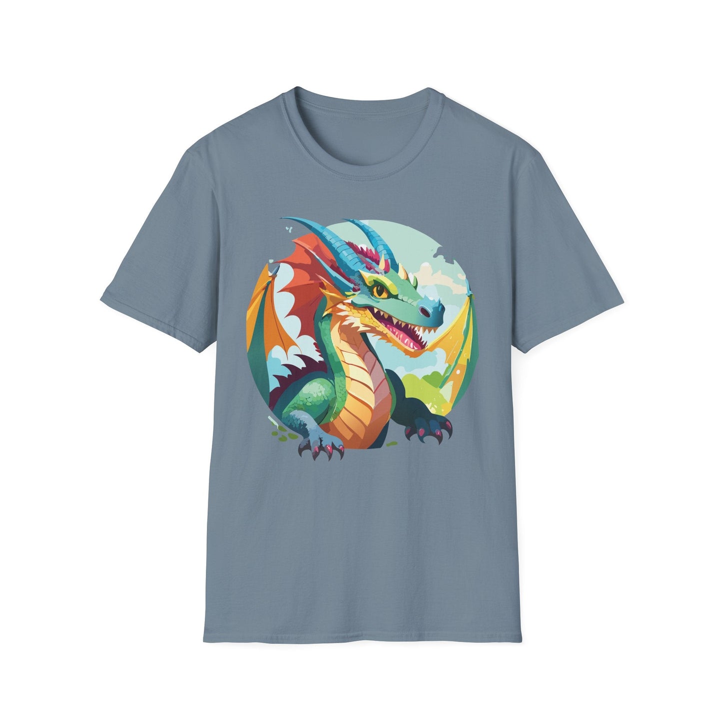 Unisex Dragon Graphic Tee By Gildan Softstyle 64000 Short Sleeve Cotton Tee Art Design