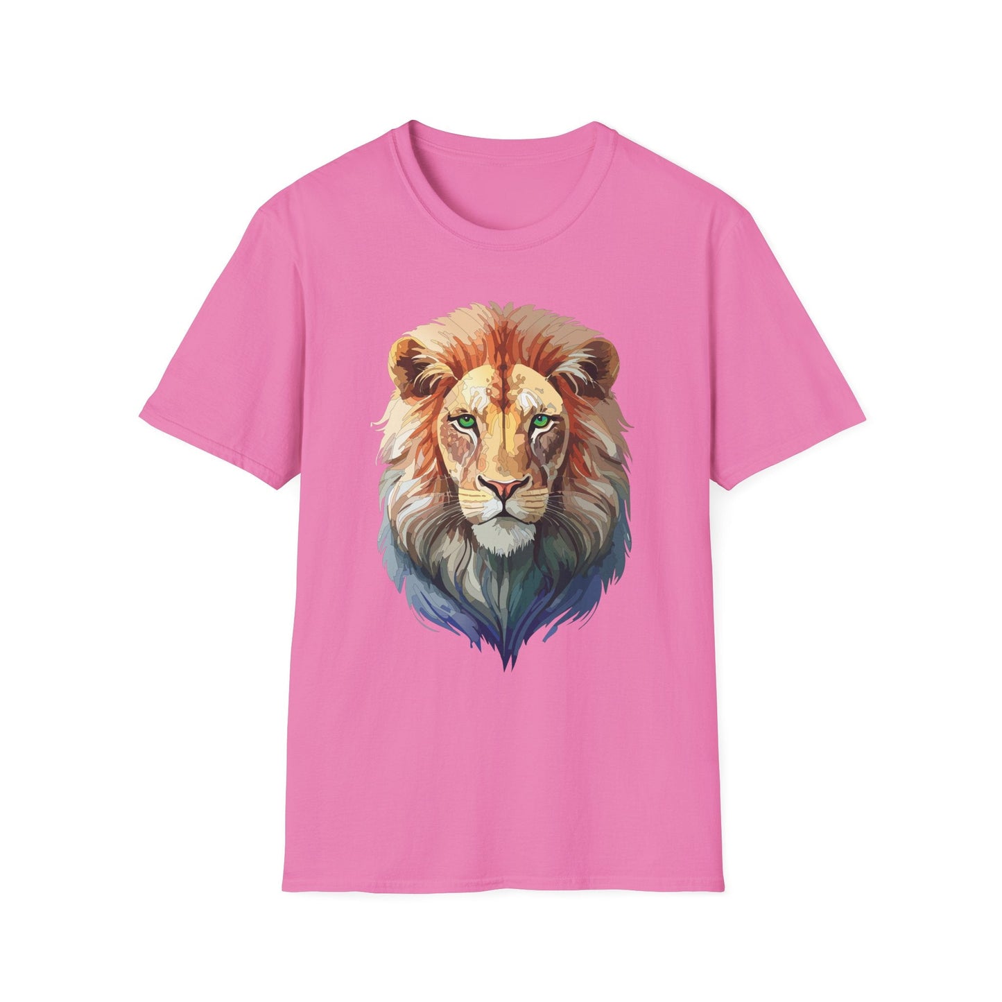 Gildan Softstyle Lion Shirt Unisex Floral Tee Animal Print Tee