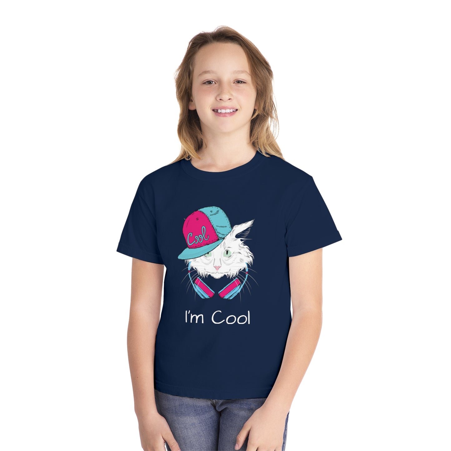 Youth Tee Shirt with Cool Cat