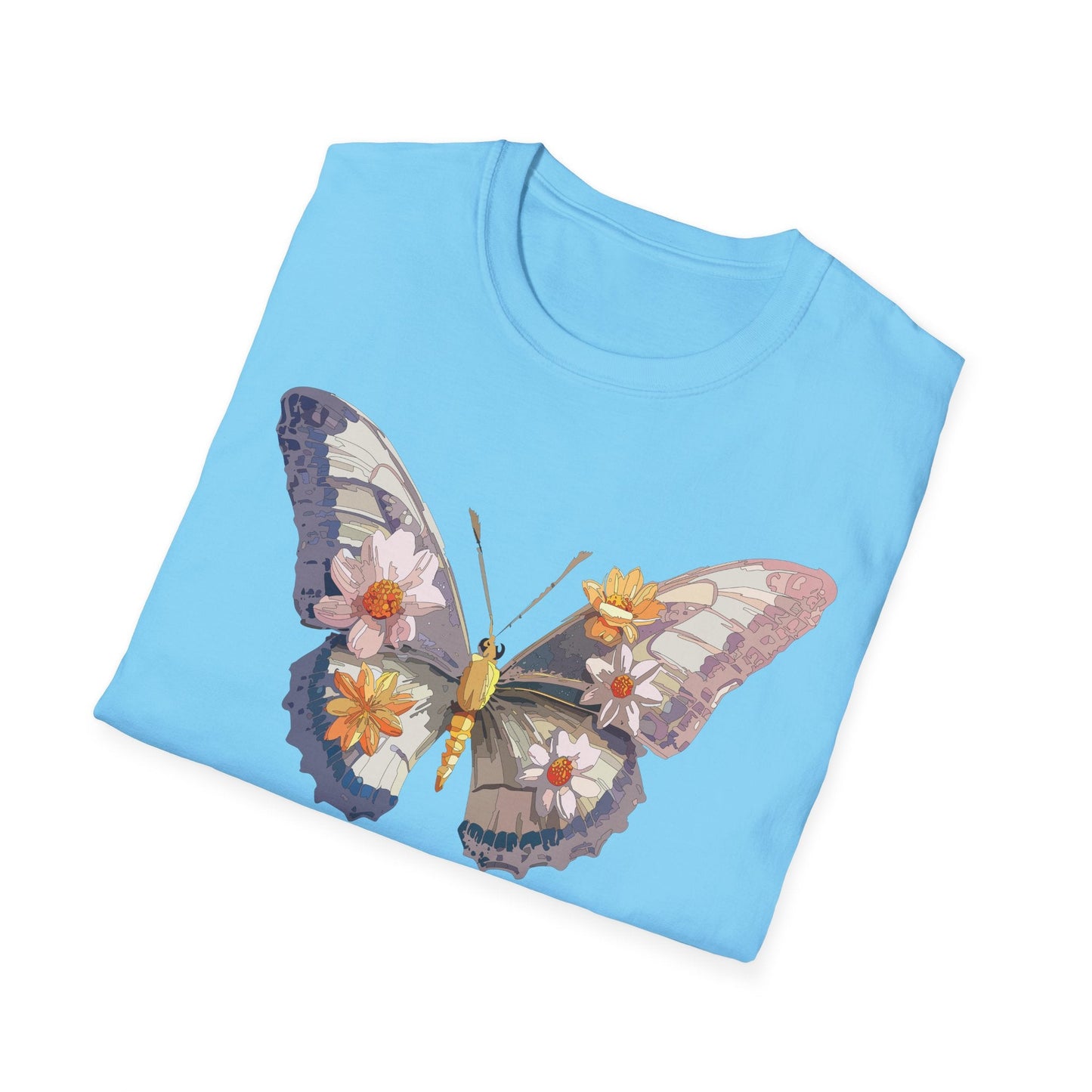 Butterfly Shirt Unisex Short Sleeve Tee Monarch Butterfly Design Gildan Softstyle 64000