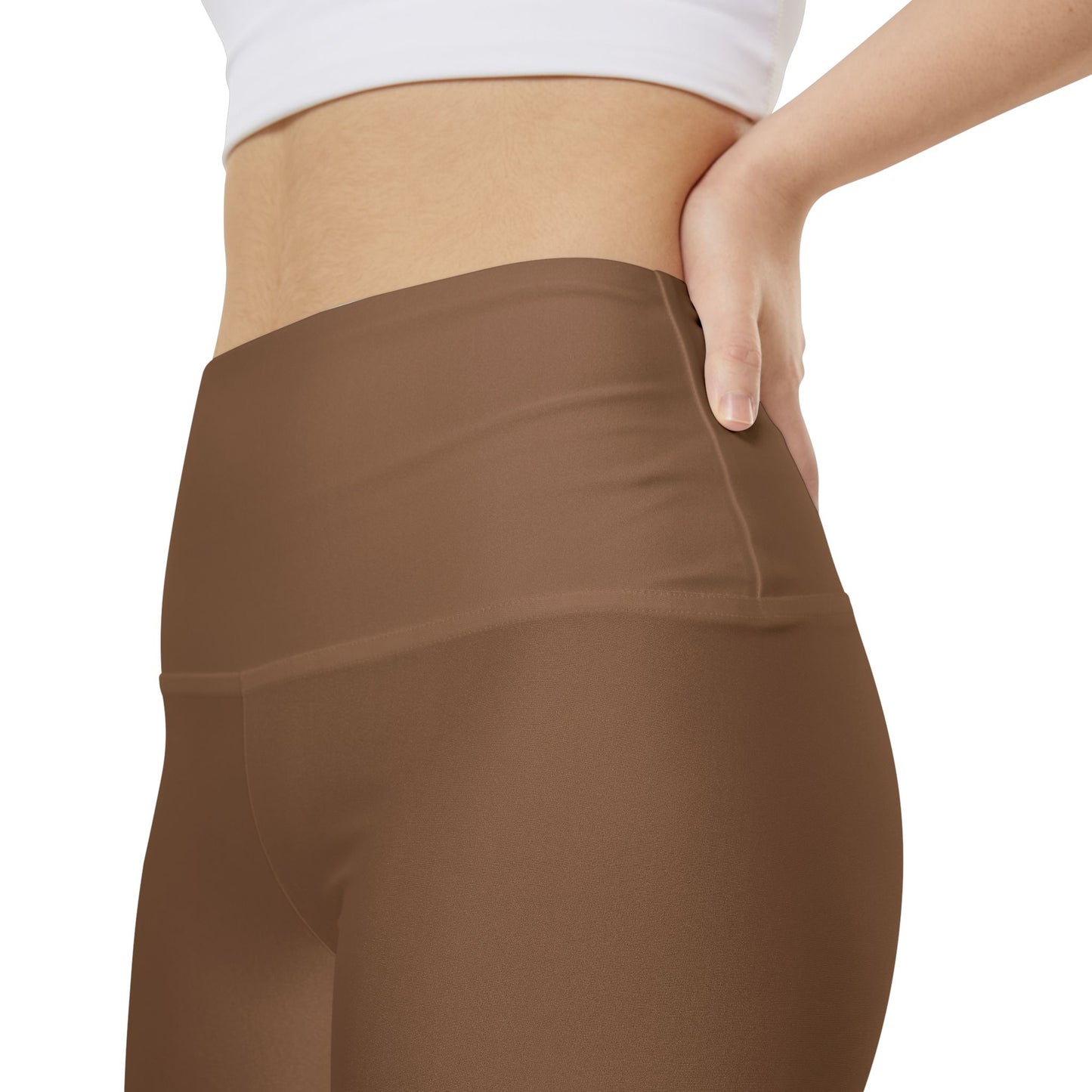 Toffee Brown Women's High-Waist Workout Shorts — Seamless Brown Biker Shorts