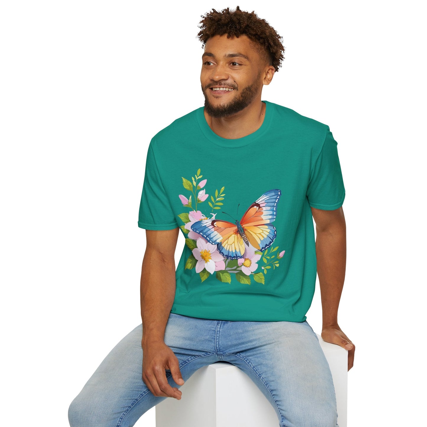 Butterfly T Shirt Unisex Monarch Design Gildan Softstyle 64000 Ring Spun Cotton Tee