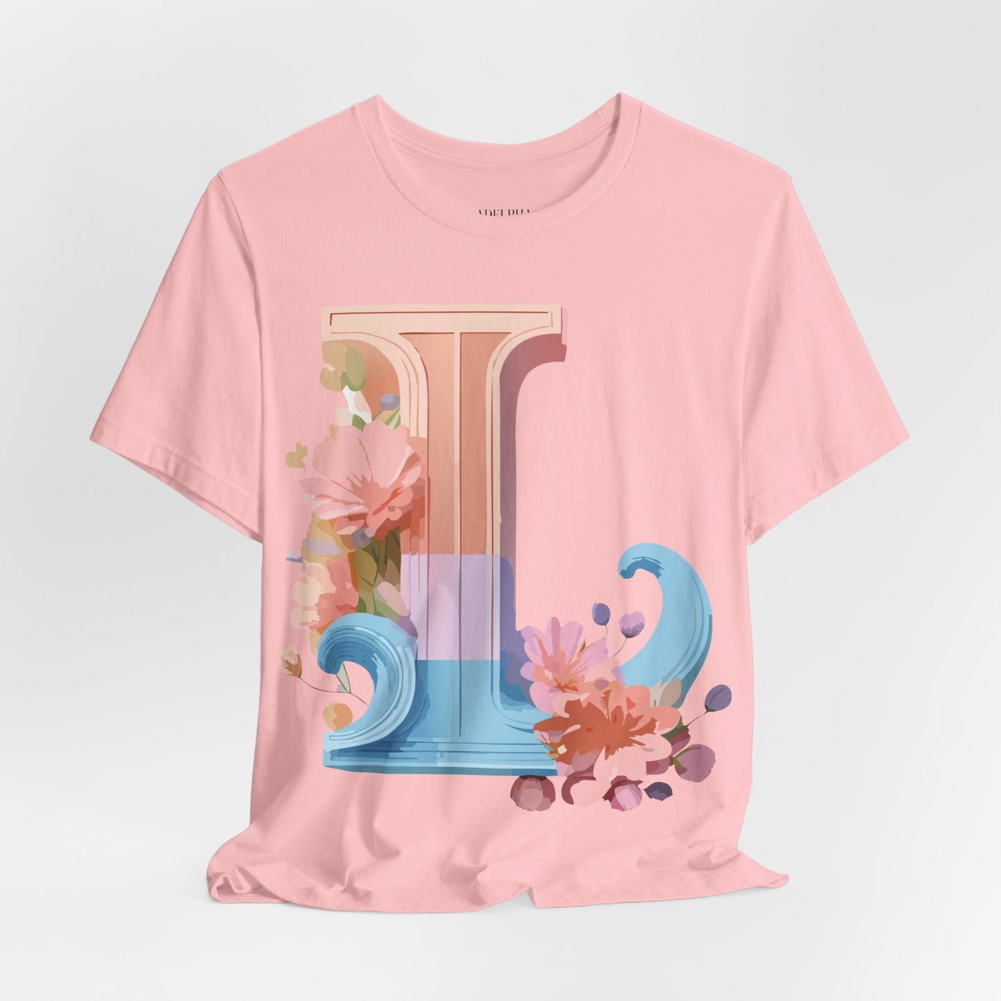 Letter L Shirt Unisex Graphic Tee Vintage Inspired Artwork By Adelpha For Everyday Style