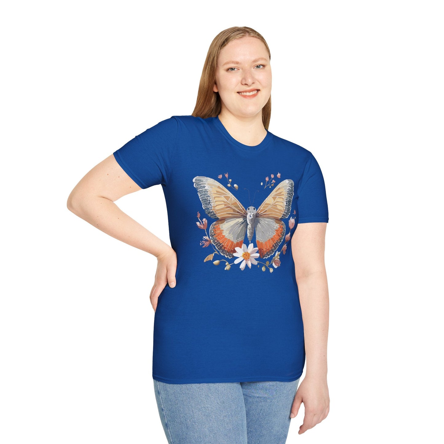 Unisex Butterfly T Shirt Softstyle Gildan 64000 Comfortable Durable Tee For Everyday Wear