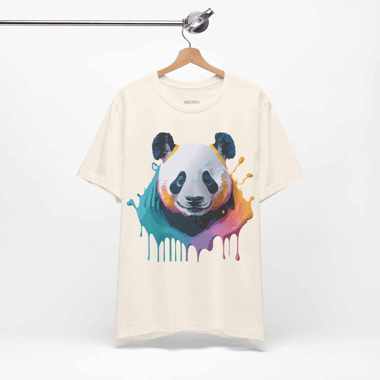 Panda Shirt Unisex Graphic Tee Vintage Inspired Art by Adelpha Premium Jersey Short Sleeve
