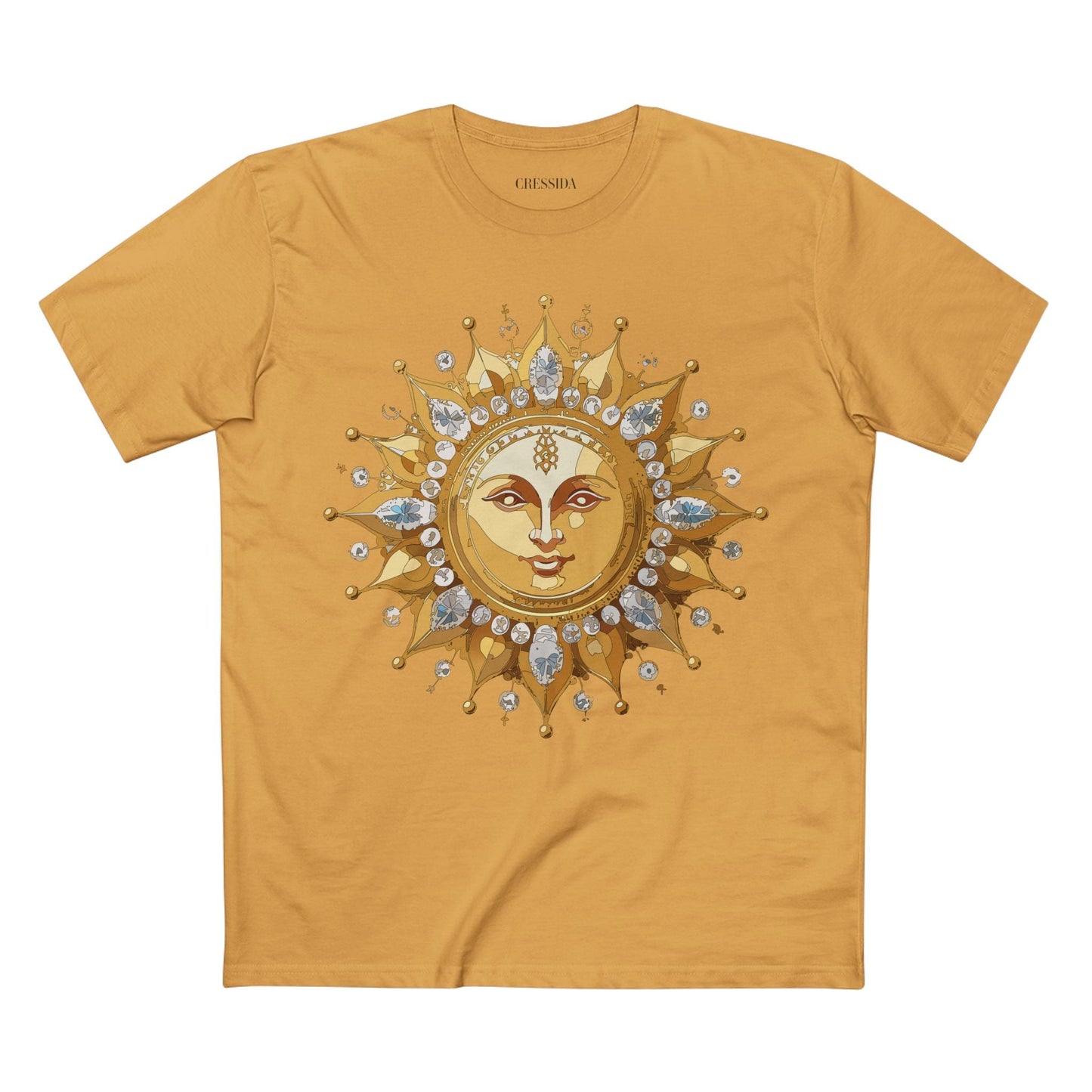 Gold Sun Graphic Unisex 100 Cotton T-Shirt with Golden Art Design 7