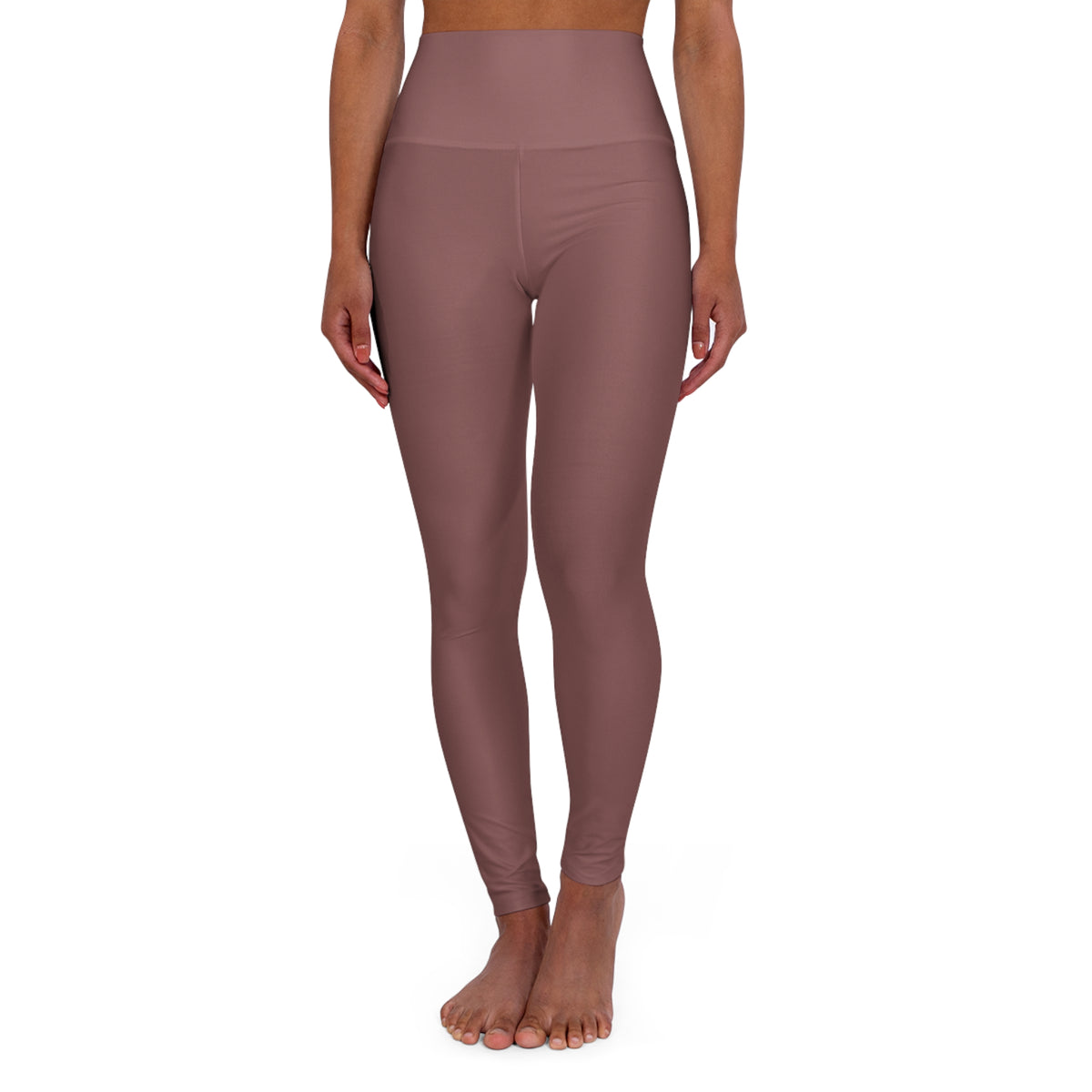 High-Waisted Rosy Mauve Yoga Leggings Activewear for Pilates Women's Seamless Poly-Span Dusty Mauve Everyday Wear