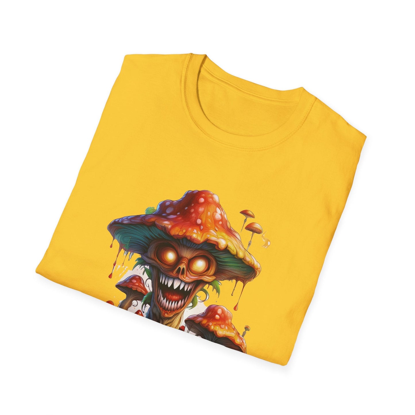 Mashroom Tee Shirt Unisex Softstyle 64000 100% Ring Spun Cotton with Funny Mushroom Artwork