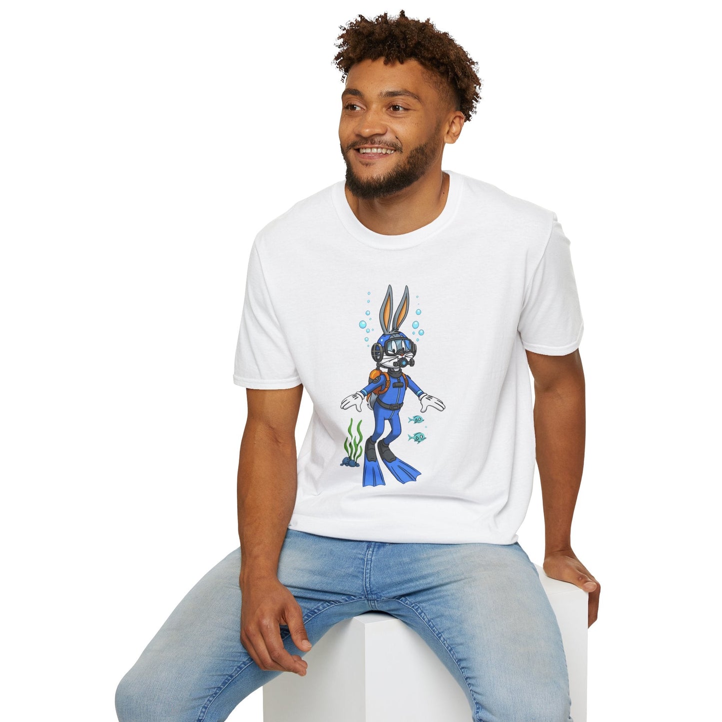 Bugs Bunny T Shirt Unisex Short Sleeve Cartoon Tee Gildan Softstyle 64000 Cotton