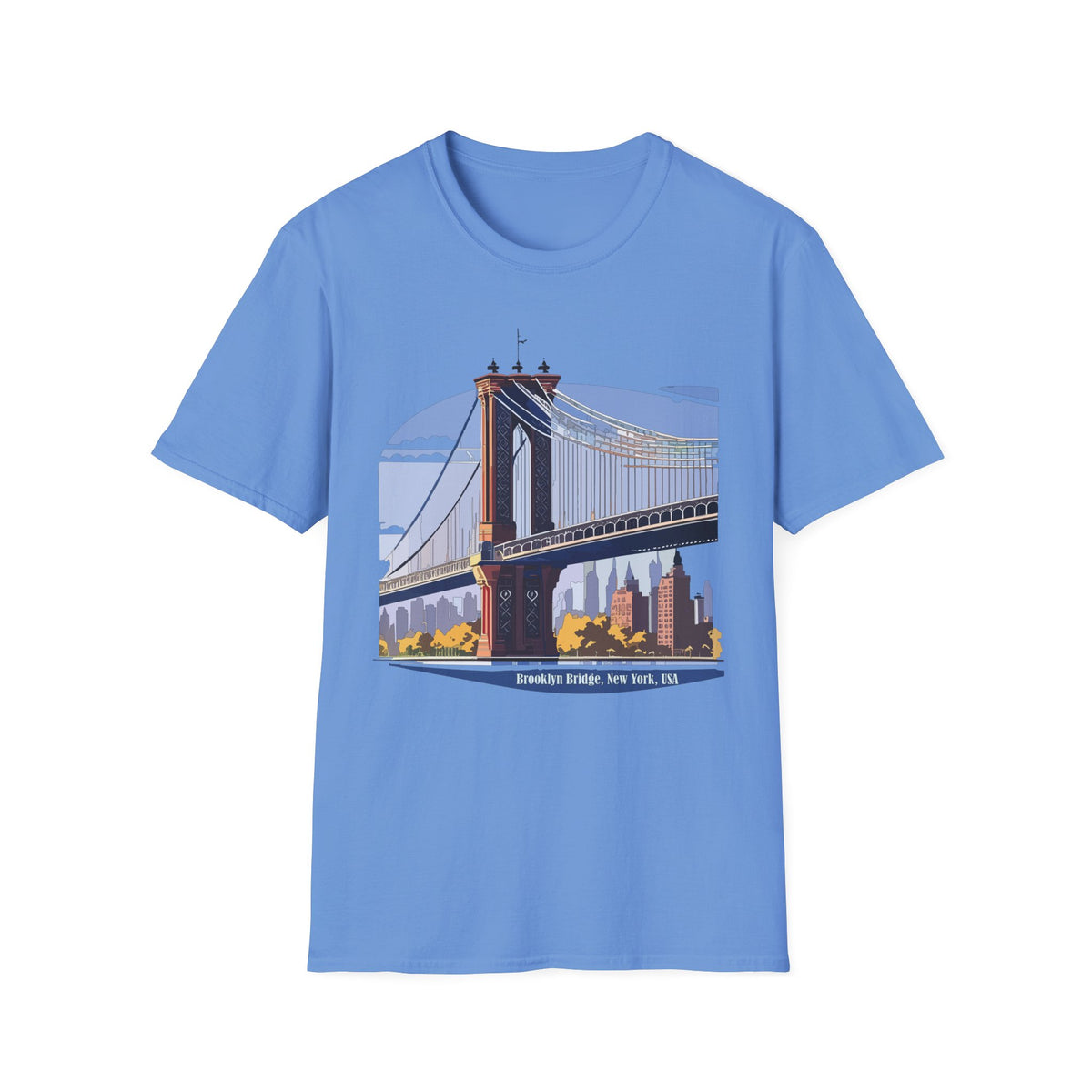 Brooklyn Bridge Illustration T-Shirt | NYC Skyline Graphic Tee