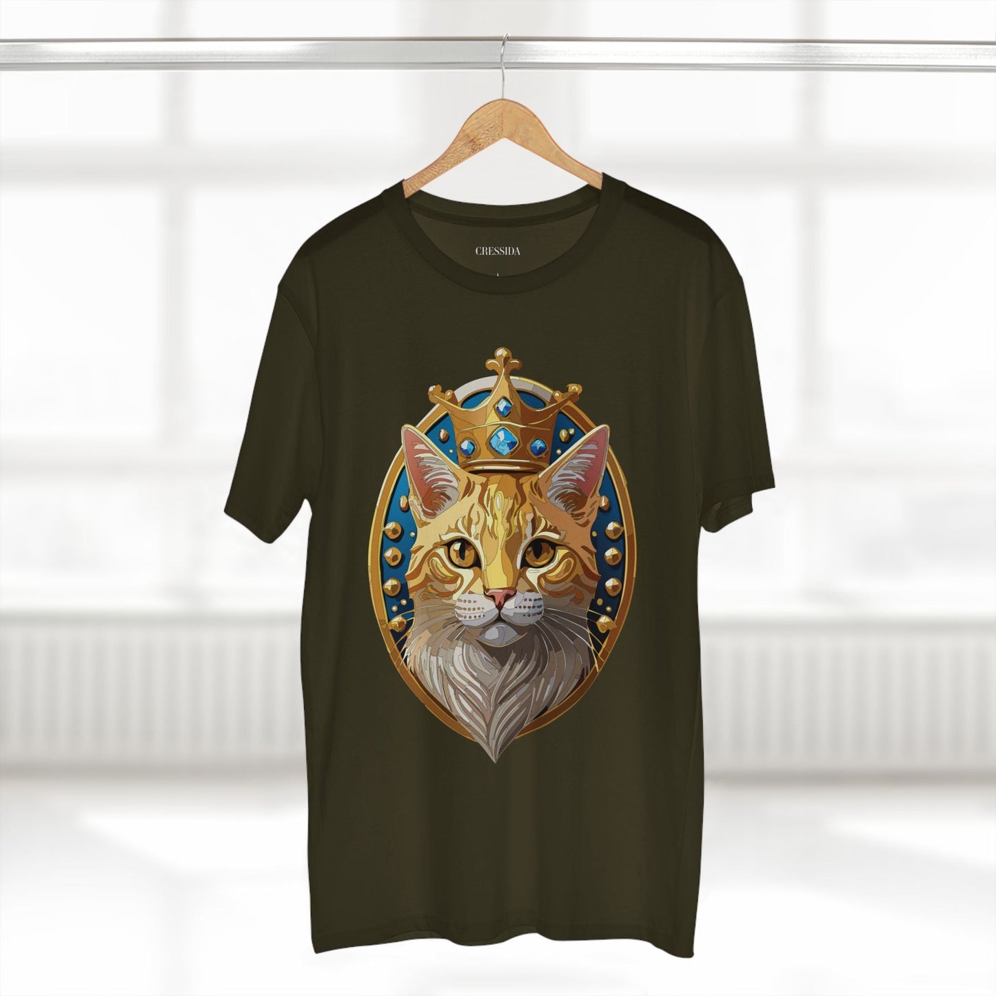 Cat Graphic Unisex 100 Cotton Tee With Unique Animal Golden Medallion Art Design 15