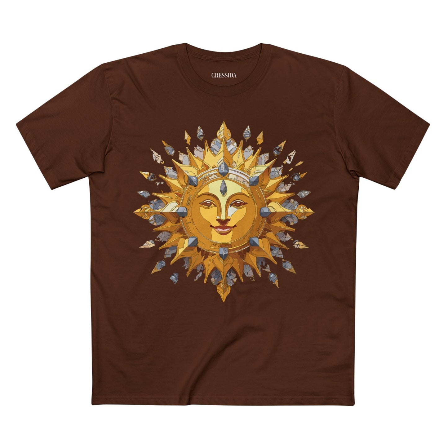 Gold Sun Graphic Unisex 100 Cotton T-Shirt with Golden Art Design 11