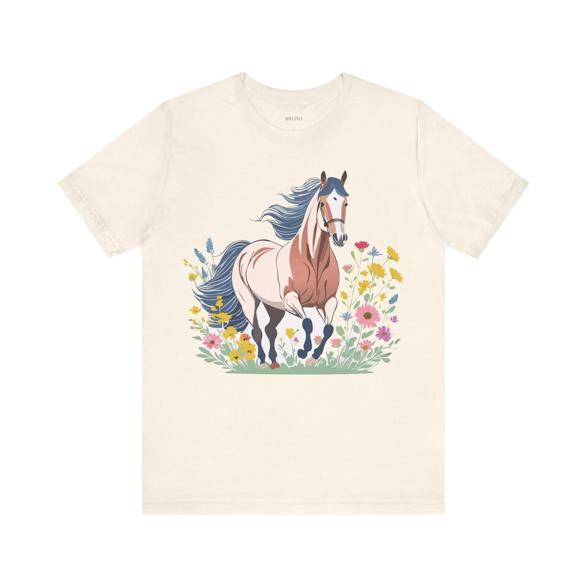 Horse Graphic Unisex Cotton Bella+Canvas Tee with Art Animal Design e30