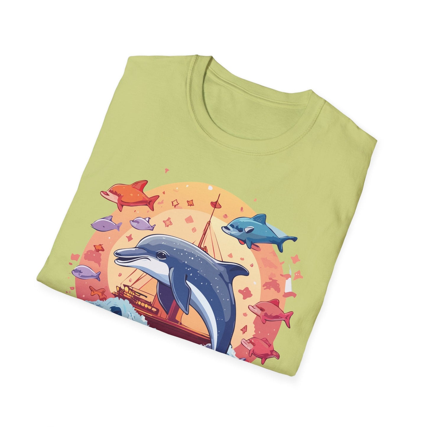 Dolphin Shirt Unisex Softstyle Cotton Tee 100 Percent Ring Spun Lightweight Breathable