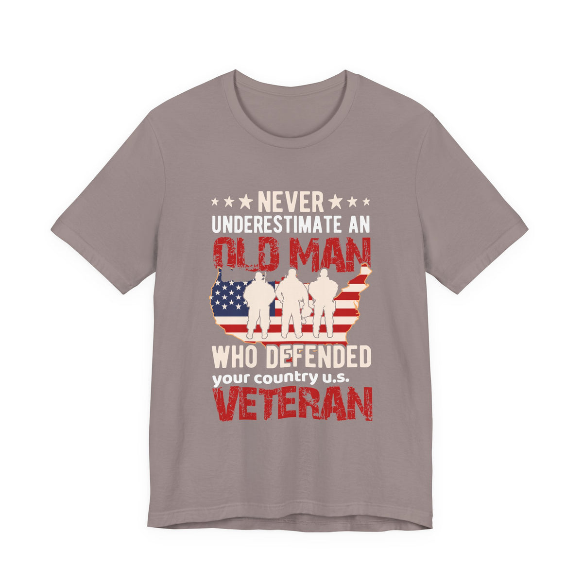 Old Man Who Defended Your Country U.S. Veteran T-Shirt American Flag Veteran Unisex Cotton Tee v7