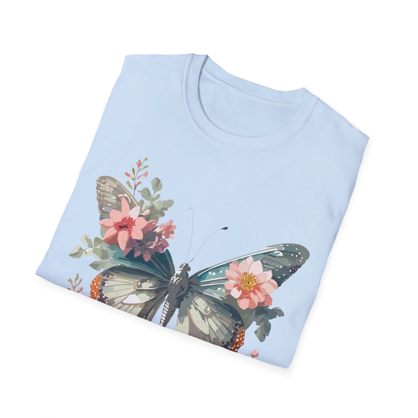 Butterfly Shirt Unisex Softstyle T Shirt Gildan 64000 Lightweight Ring Spun Cotton Monarch Design