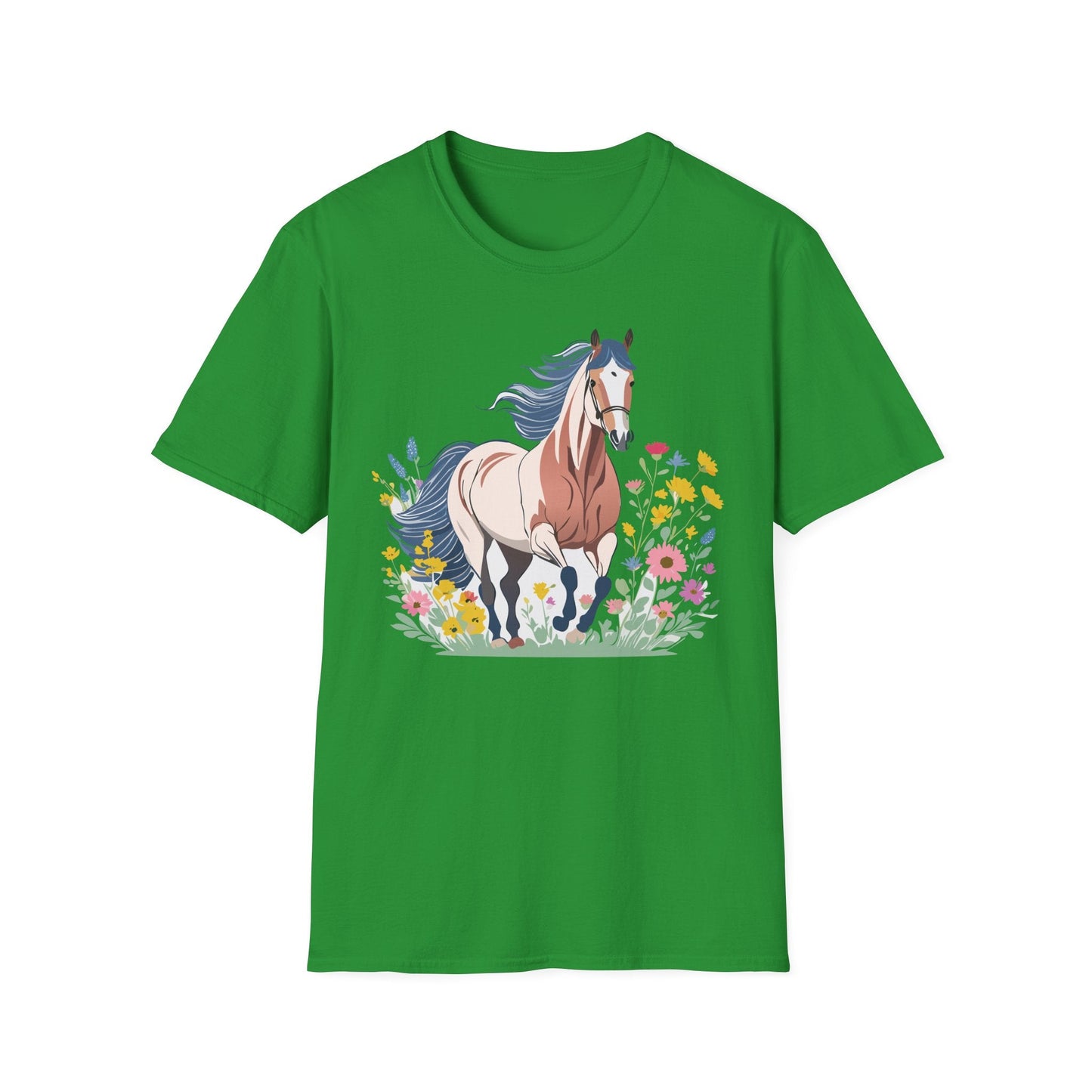 Unisex Horse Tee Softstyle Cotton Shirt With Animals Design Graphic
