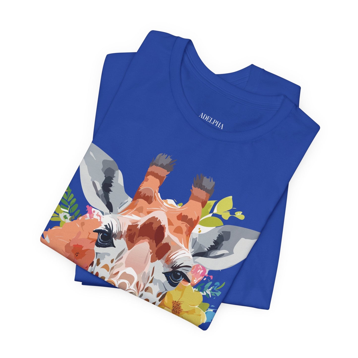 Giraffe Graphic Tee By Adelpha Unisex Vintage Inspired Art Design Short Sleeve Jersey Shirt