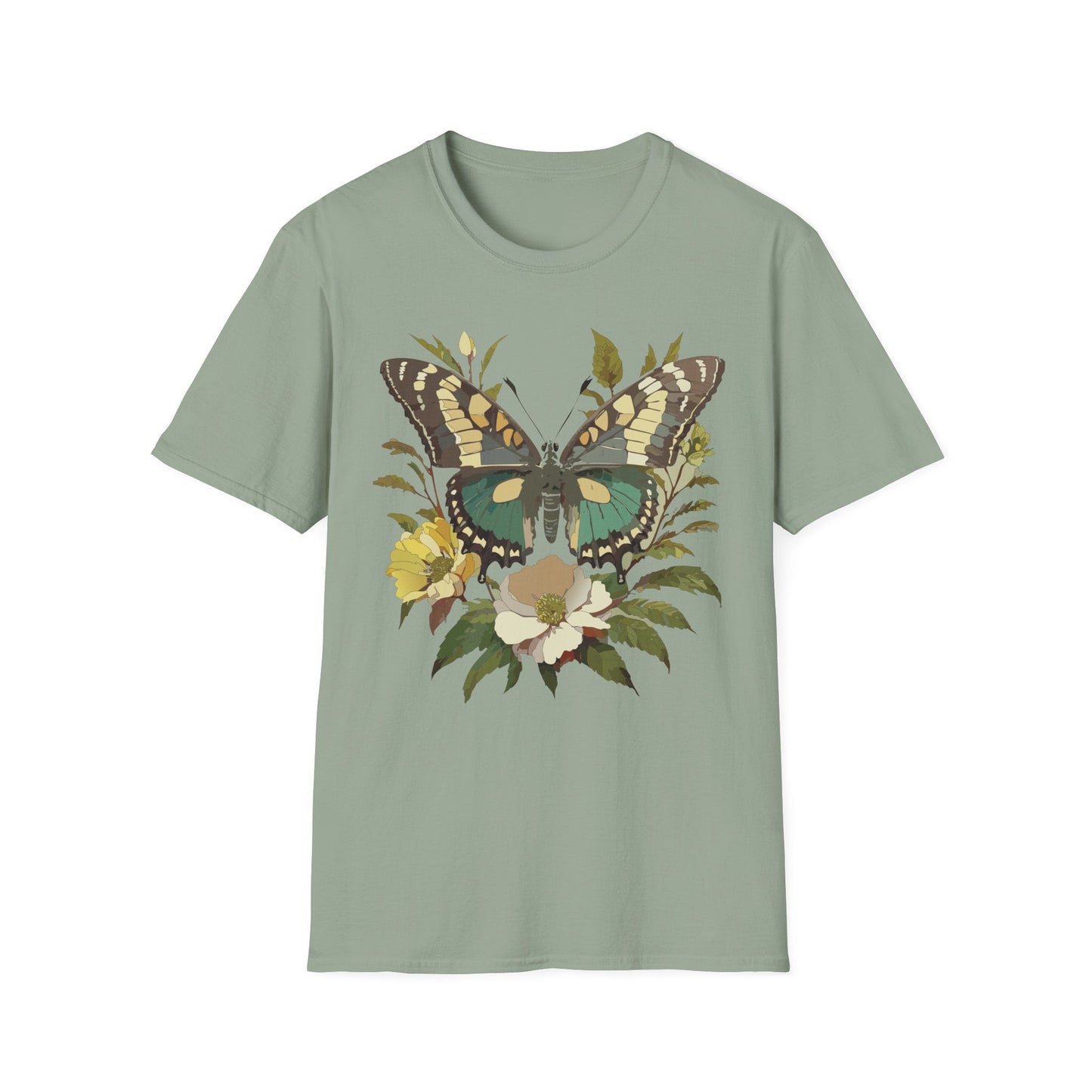 Butterfly Shirt Unisex Monarch Butterfly Tee Gildan Softstyle 64000 100 Percent Ring Spun Cotton