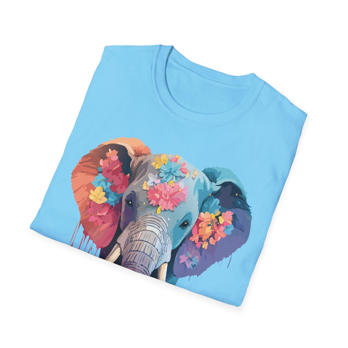 Unisex Elephant T Shirt Gildan SoftStyle 64000 100 Percent Ring Spun Cotton Tee Shirt