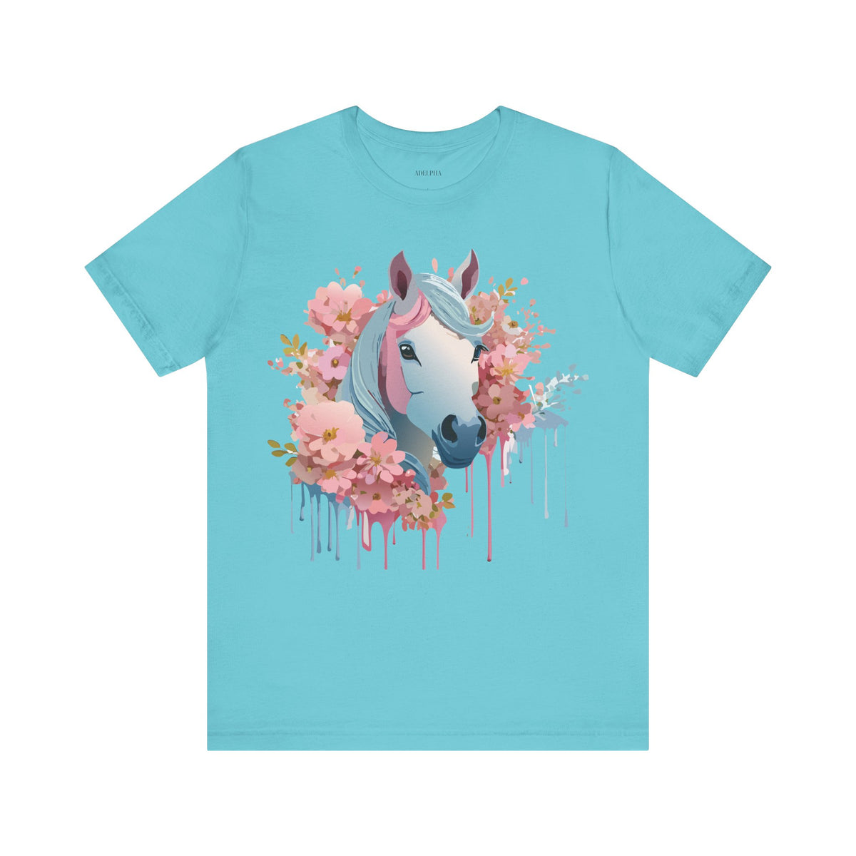 Horse Graphic Unisex Cotton Bella+Canvas Tee with Art Animal Design e31