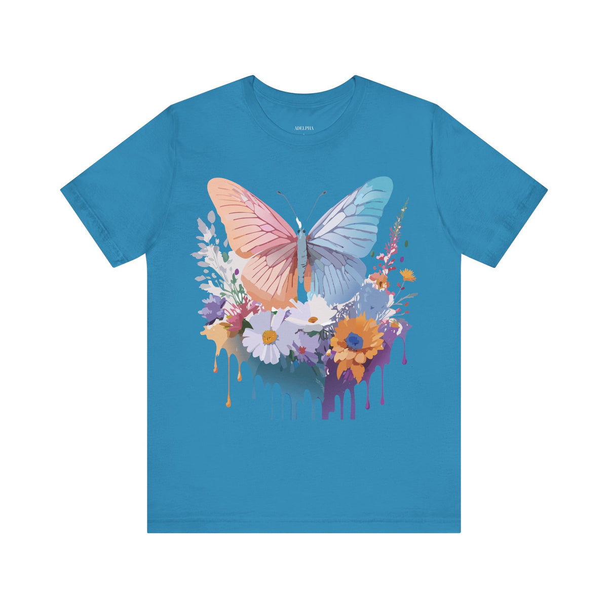 Butterfly Graphic Unisex Cotton Bella+Canvas Tee with Art Design n82