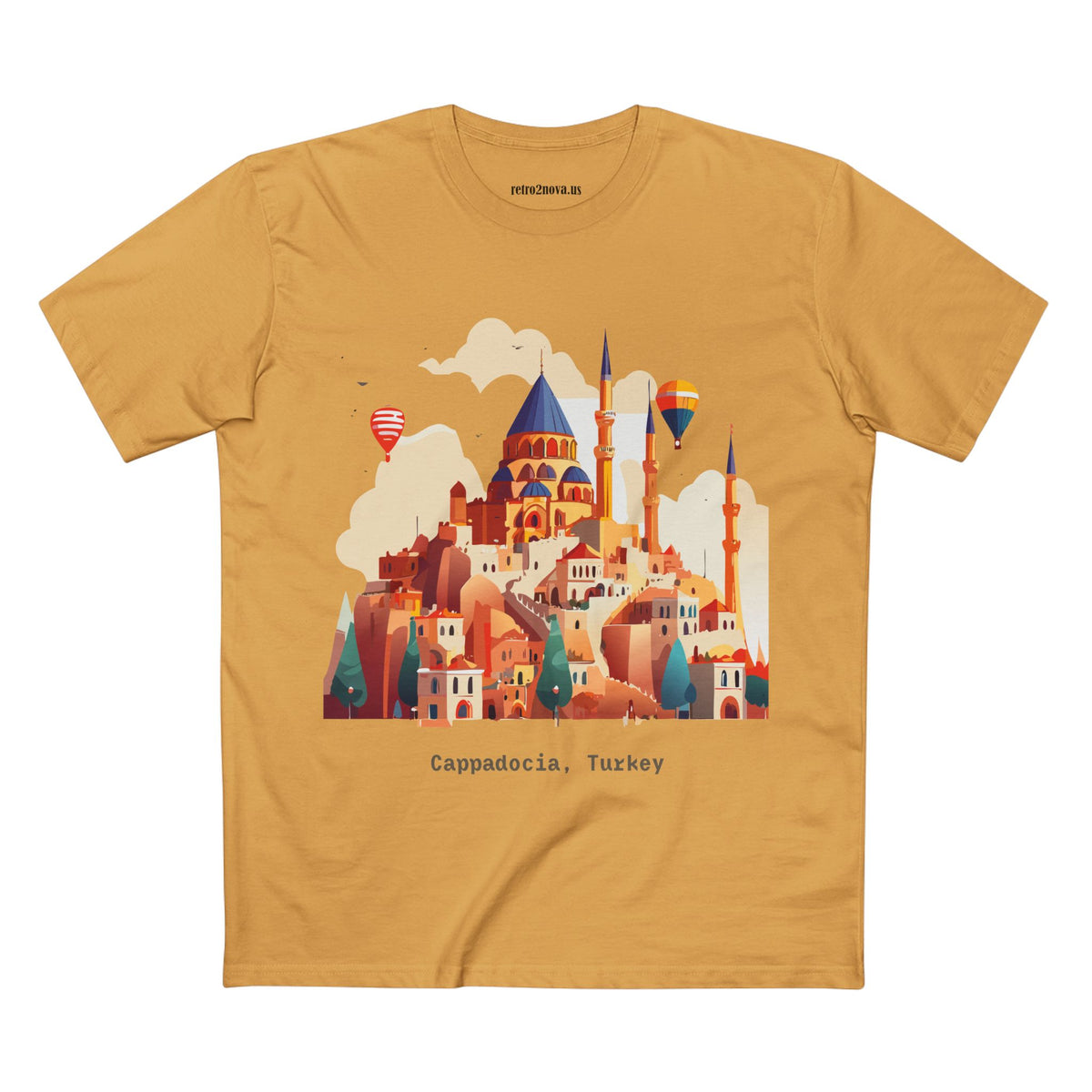 Cappadocia Turkey Illustration T-Shirt | Hot Air Balloons, Skyline