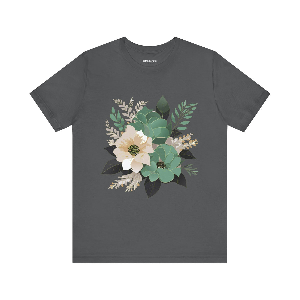 Floral Graphic Unisex Cotton Bella+Canvas Tee with Flowers Design ab13