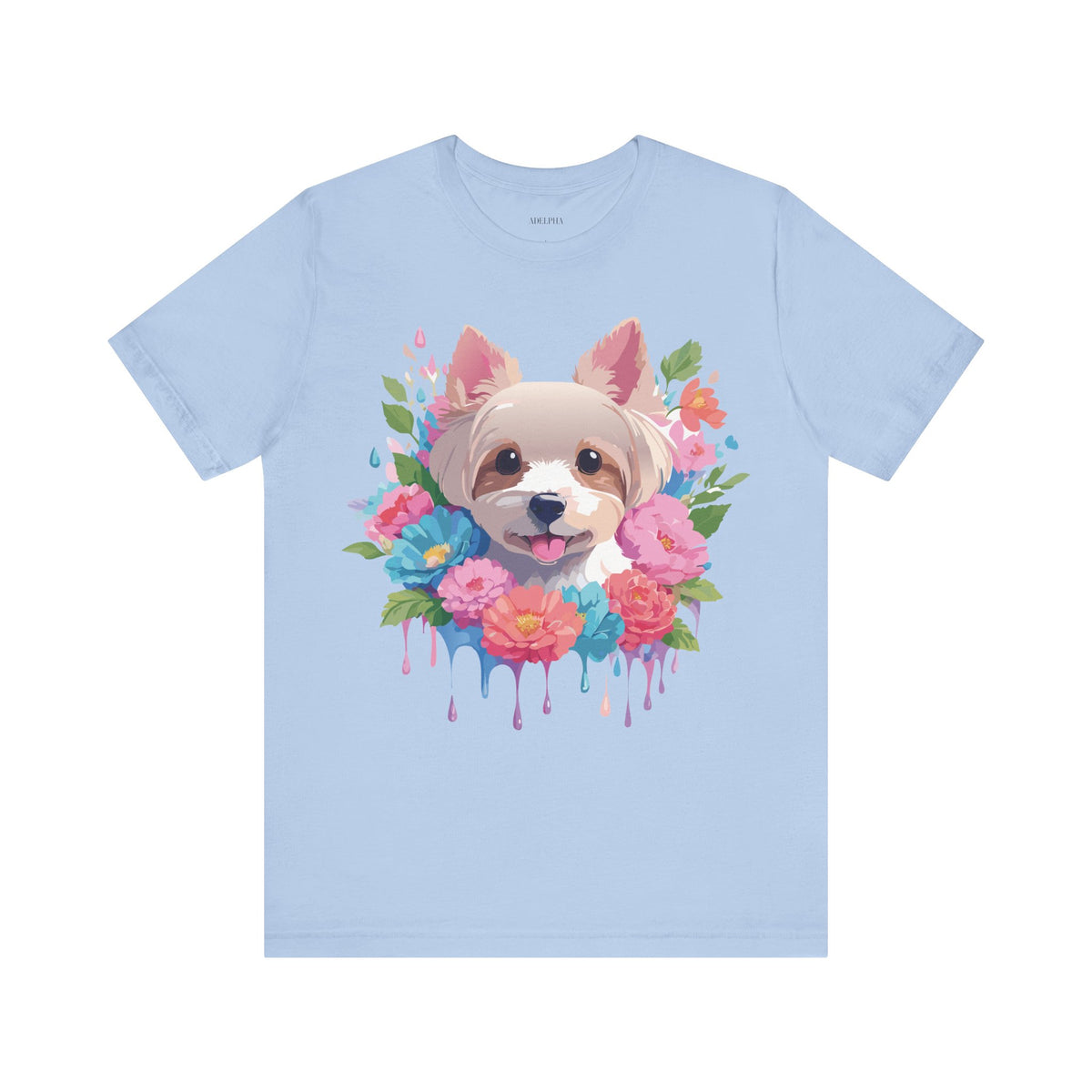 Dog Graphic Unisex Cotton Bella+Canvas Tee with Art Animal Design d10