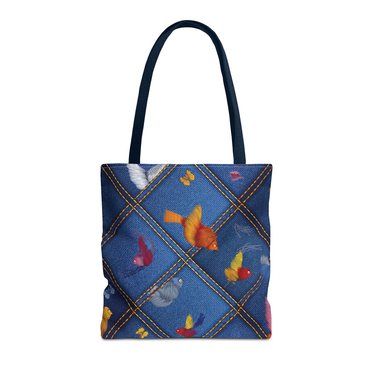 Denim Fabric Imitation Print Unisex Canvas Bag Poly Spun 3 Sizes Tote Bag 194-6