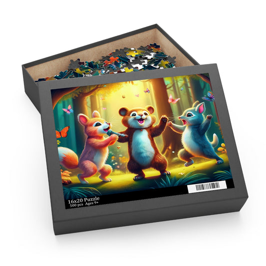 Funny Animals Puzzle 500-Chipboard Pieces in Box | Kids Puzzles Size: 16" x 20",  Ages 9+ and Family pn31