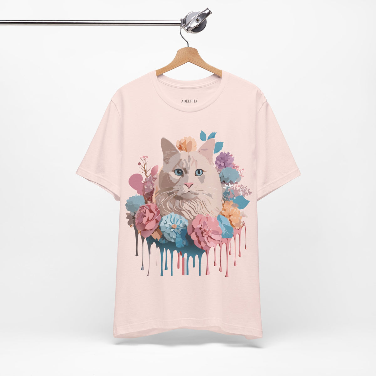 Cat Graphic Unisex Cotton Bella+Canvas Tee with Art Animal Design e200