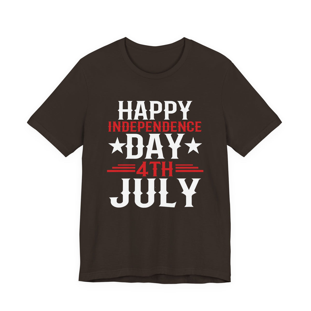 Happy Independence Day 4th July T-Shirt Patriotic Stars Stripes Unisex Cotton 016