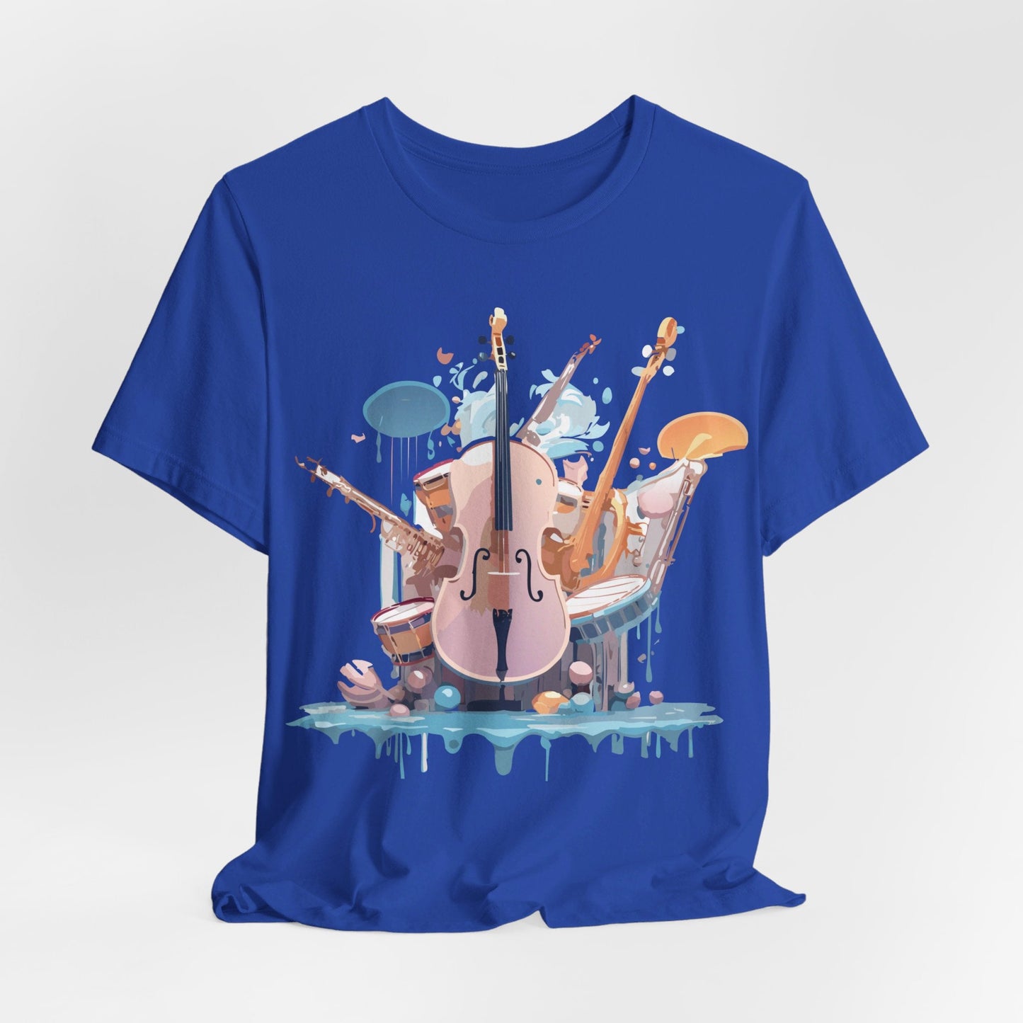 Music Graphic Unisex 100 Cotton Vintage Art with Musical Elements Tee 81