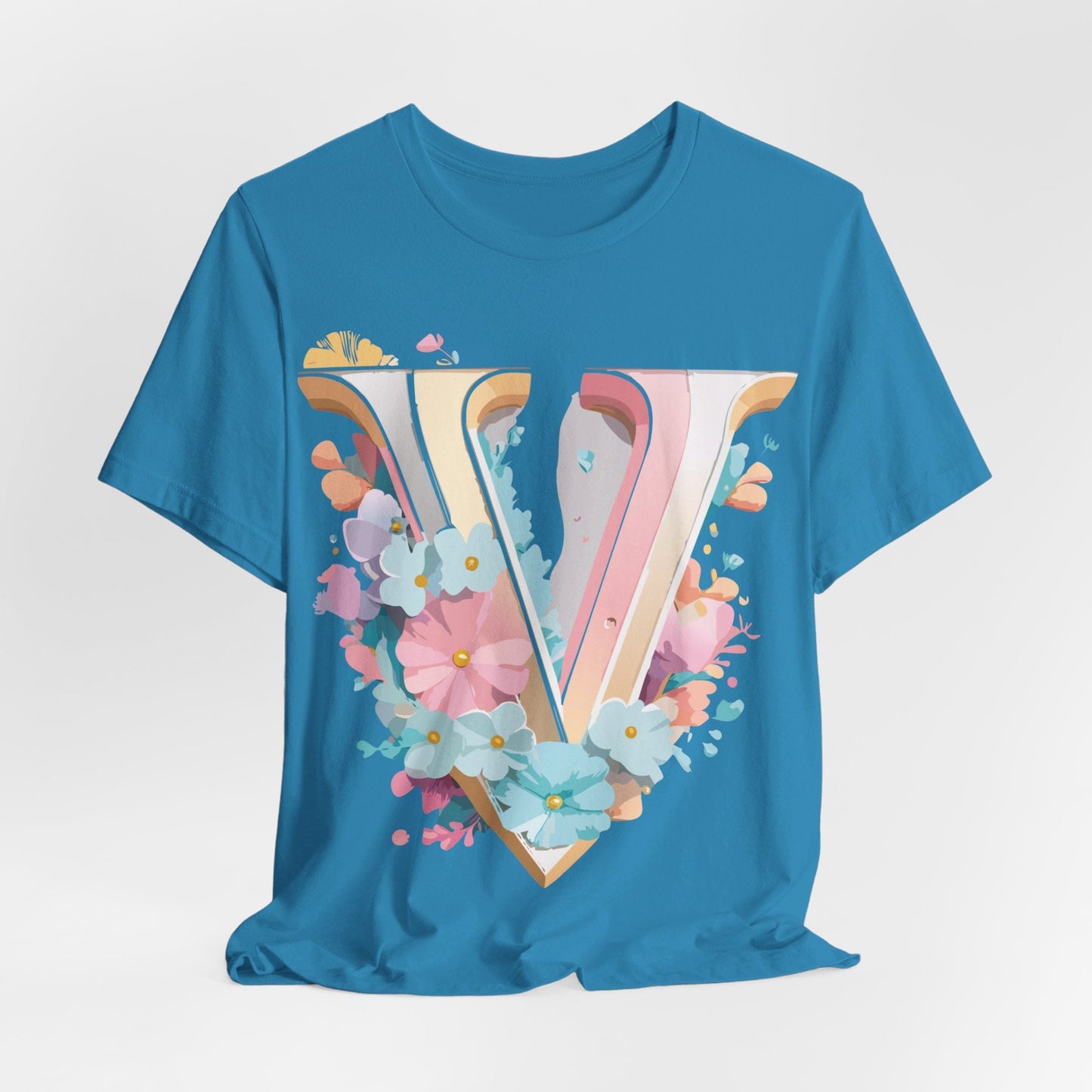 Letter V Graphic Tee Unisex Jersey Short Sleeve Vintage Inspired Art Design