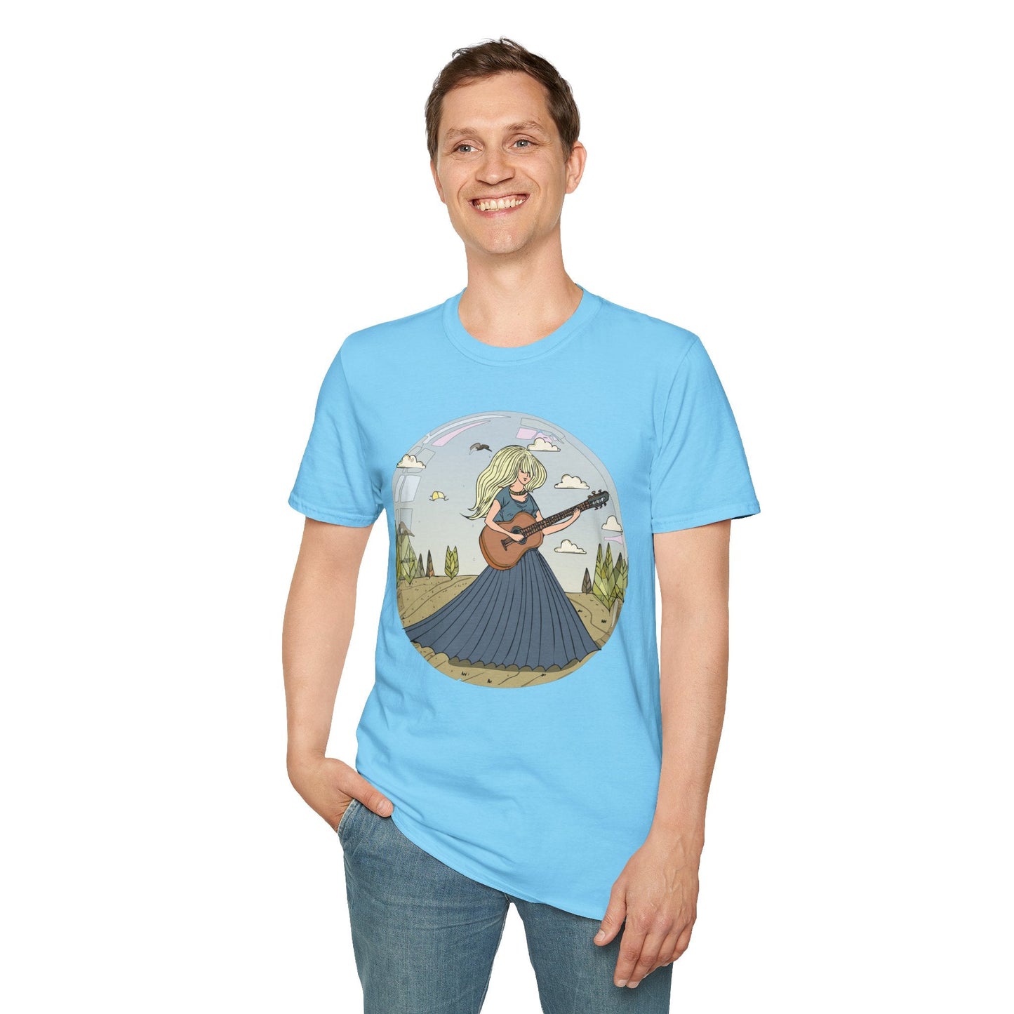 Womens Graphic T Shirt Art Design Tee Softstyle Cotton Ring-Spun Unisex Short Sleeve