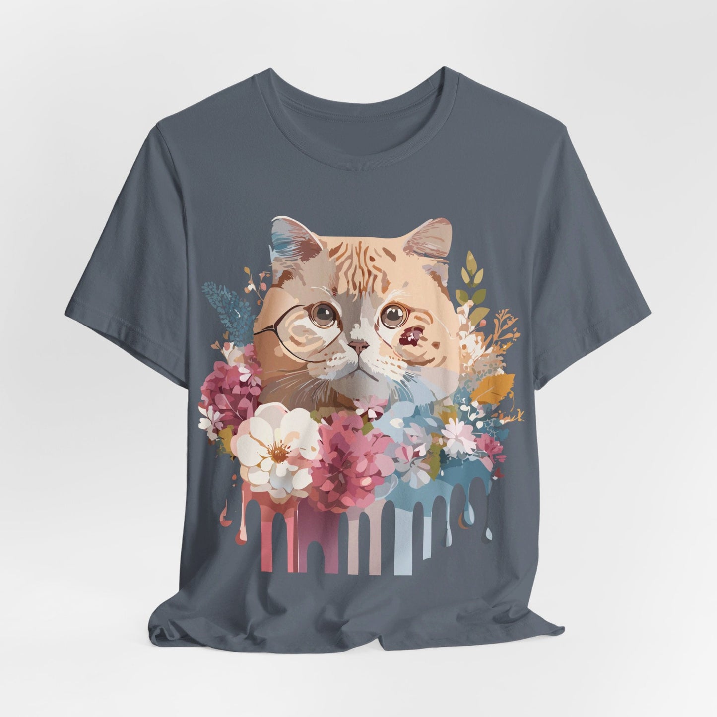Cat Graphic Tee Unisex Short Sleeve Vintage Inspired Art Design Adelpha