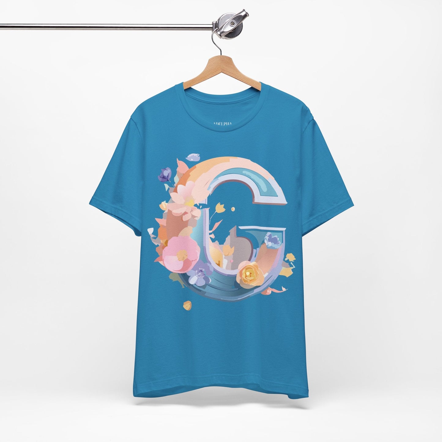 Letter G  Graphic Tee Unisex Short Sleeve Vintage Inspired Artwork Print