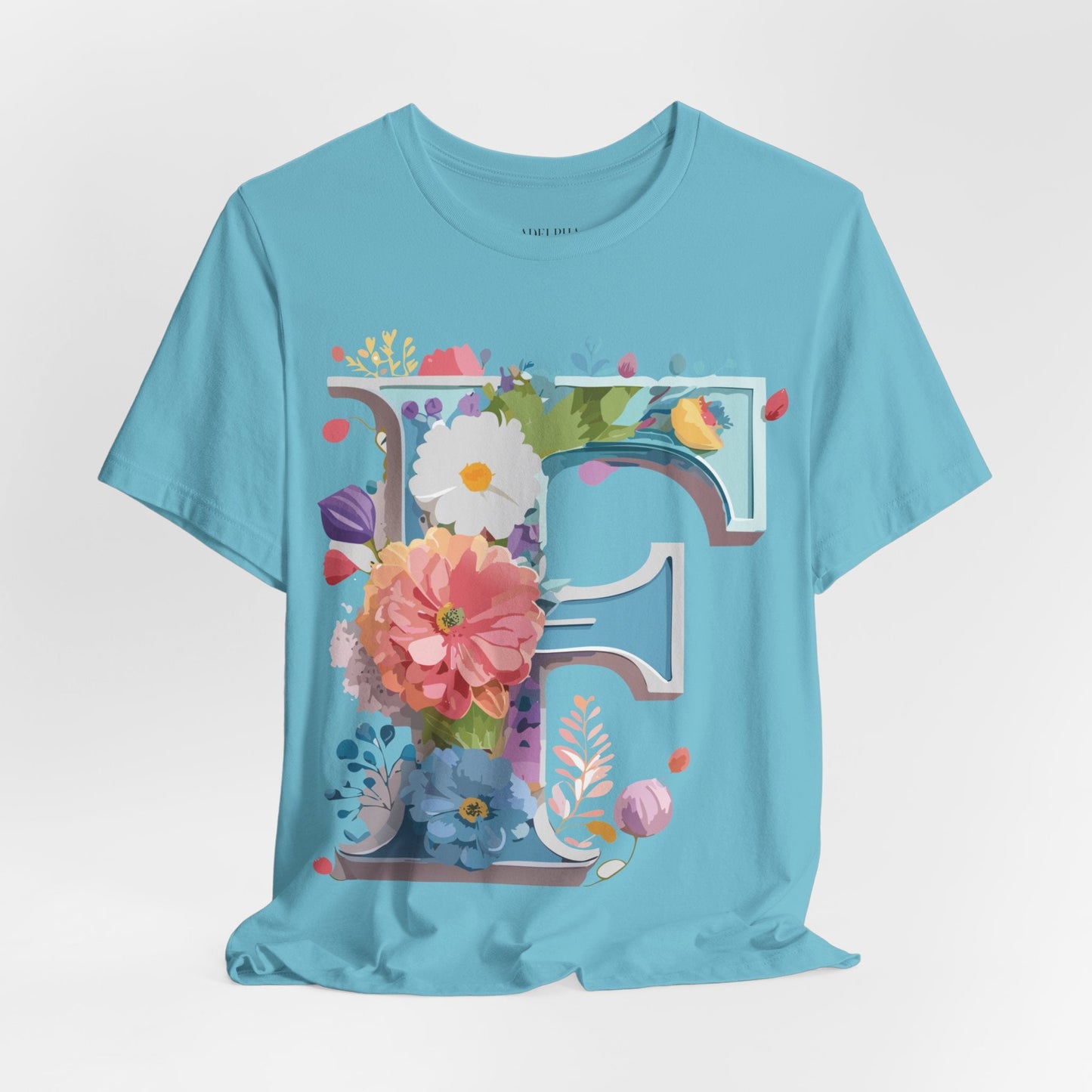 Letter F Shirt Unisex Graphic Tee Vintage Inspired Artwork By Adelpha Short Sleeve